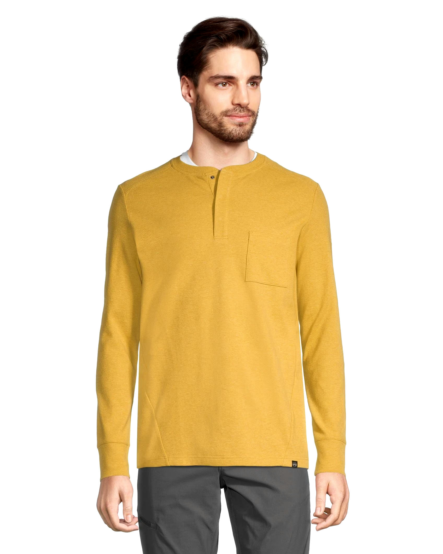 WindRiver Men's Birdseye Long Sleeve Comfort Dry Henley Shirt