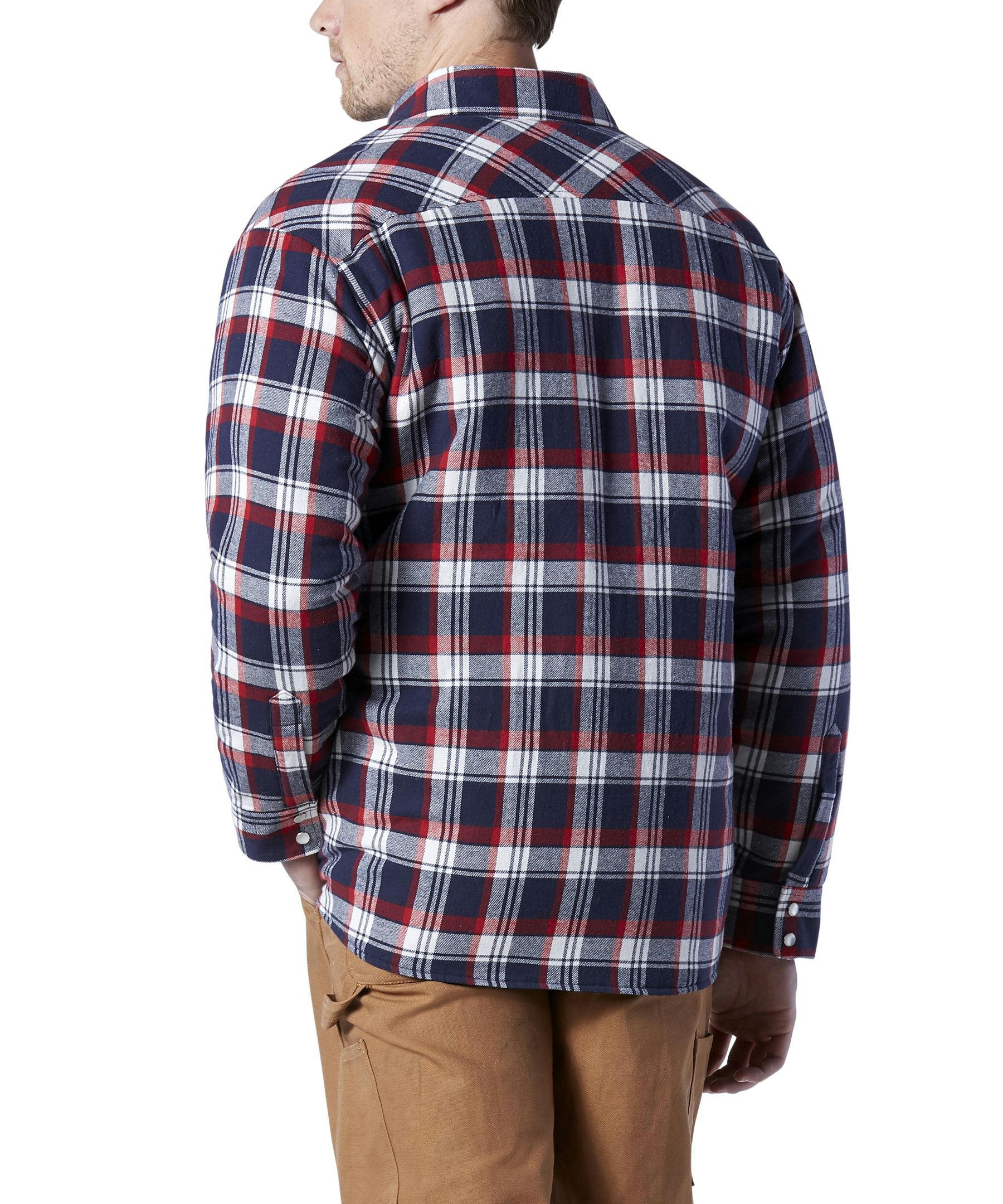 Aggressor Men's Snap-Front Insulated Quilted Flannel Work Shirt