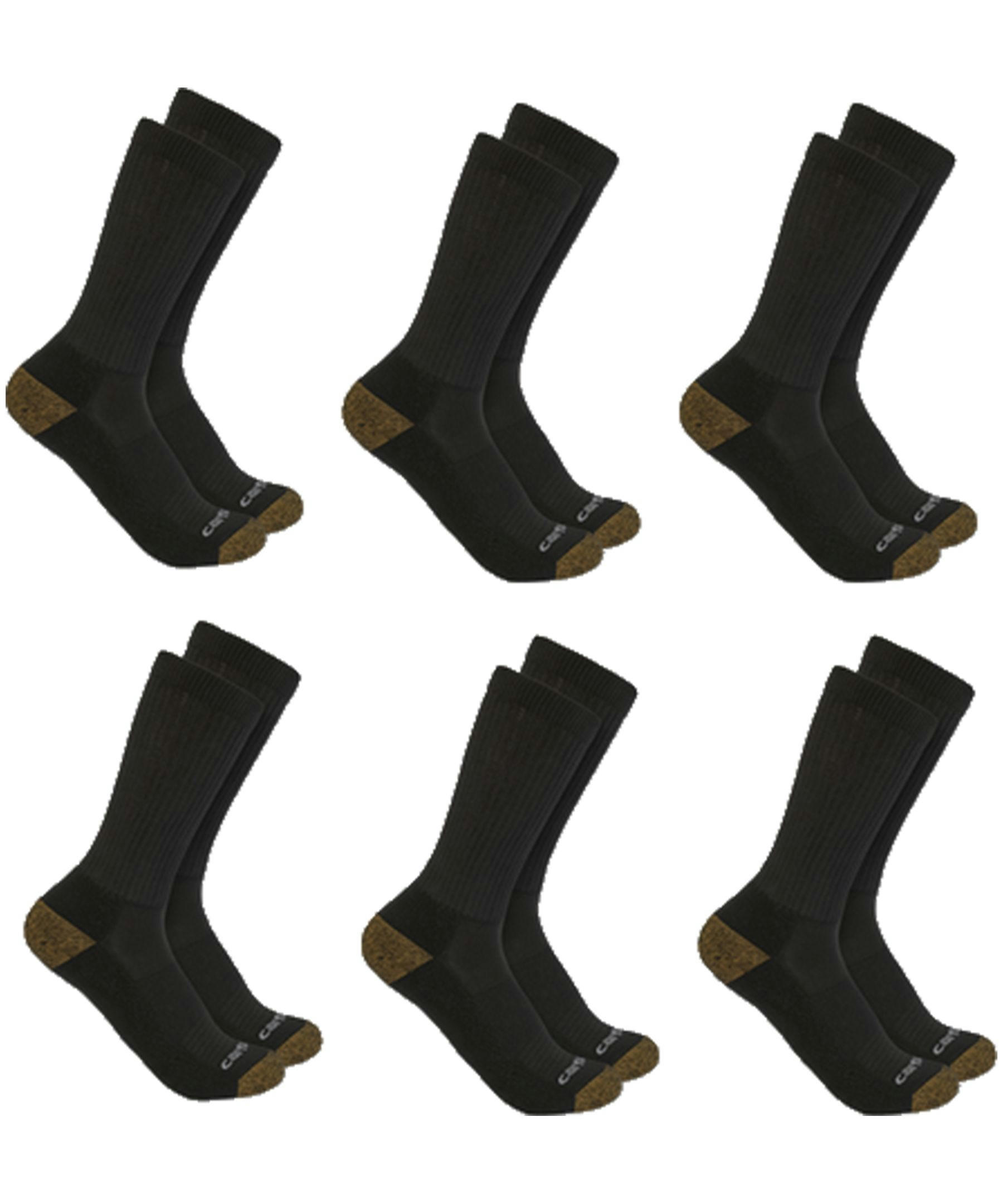 Carhartt Men's 6 Pack Midweight Crew Work Socks