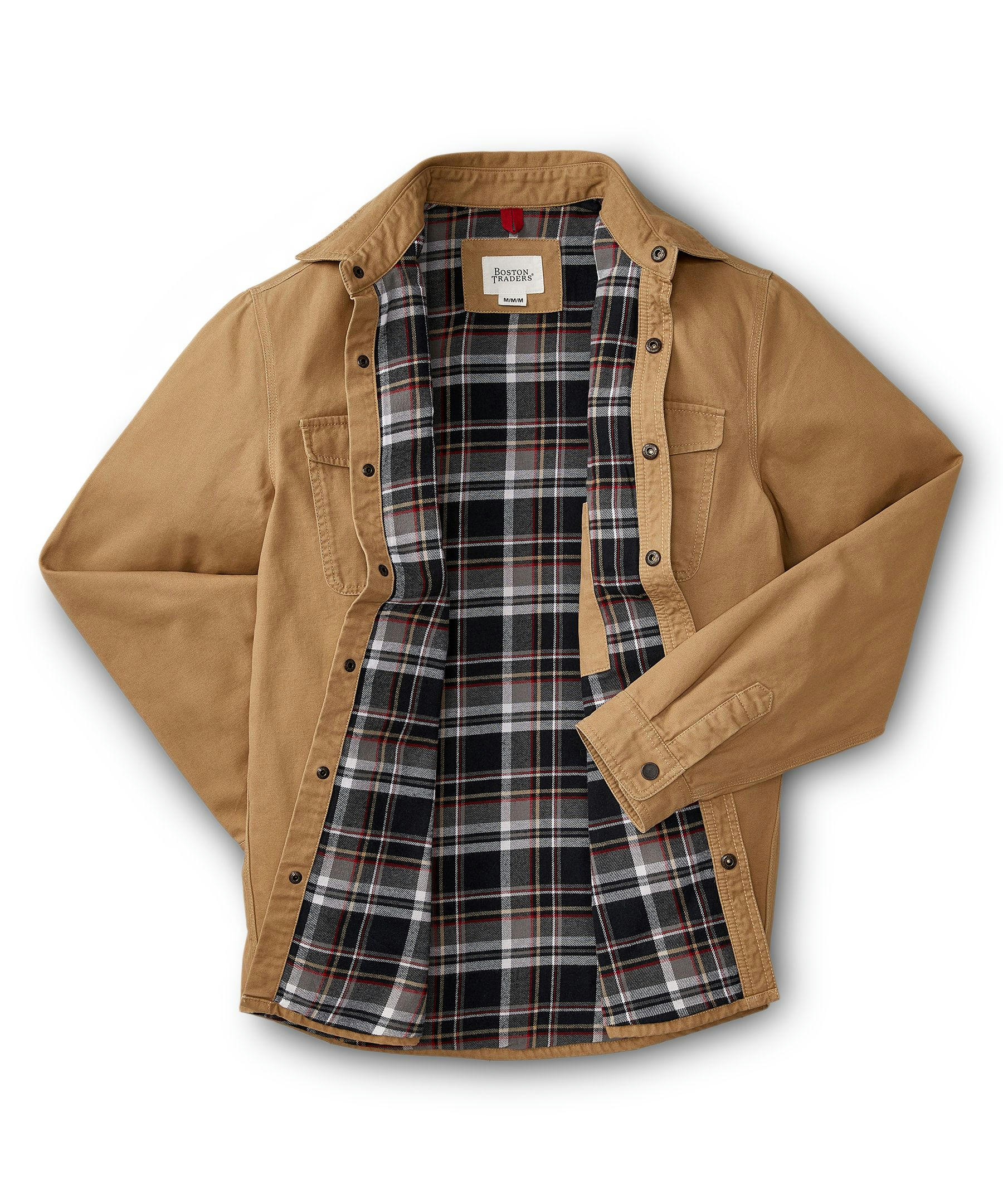 Boston Traders Men's Flannel Lined Cotton Canvas Shacket