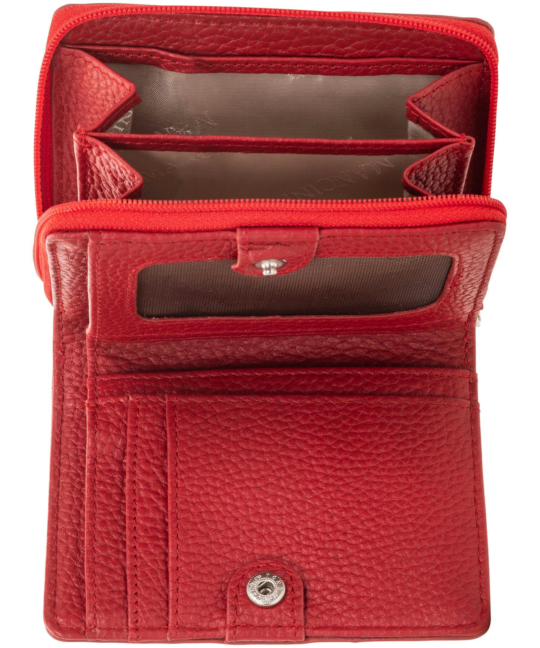 Mancini Leather Goods Women's Peblled RFID Secure Small Clutch Wallet