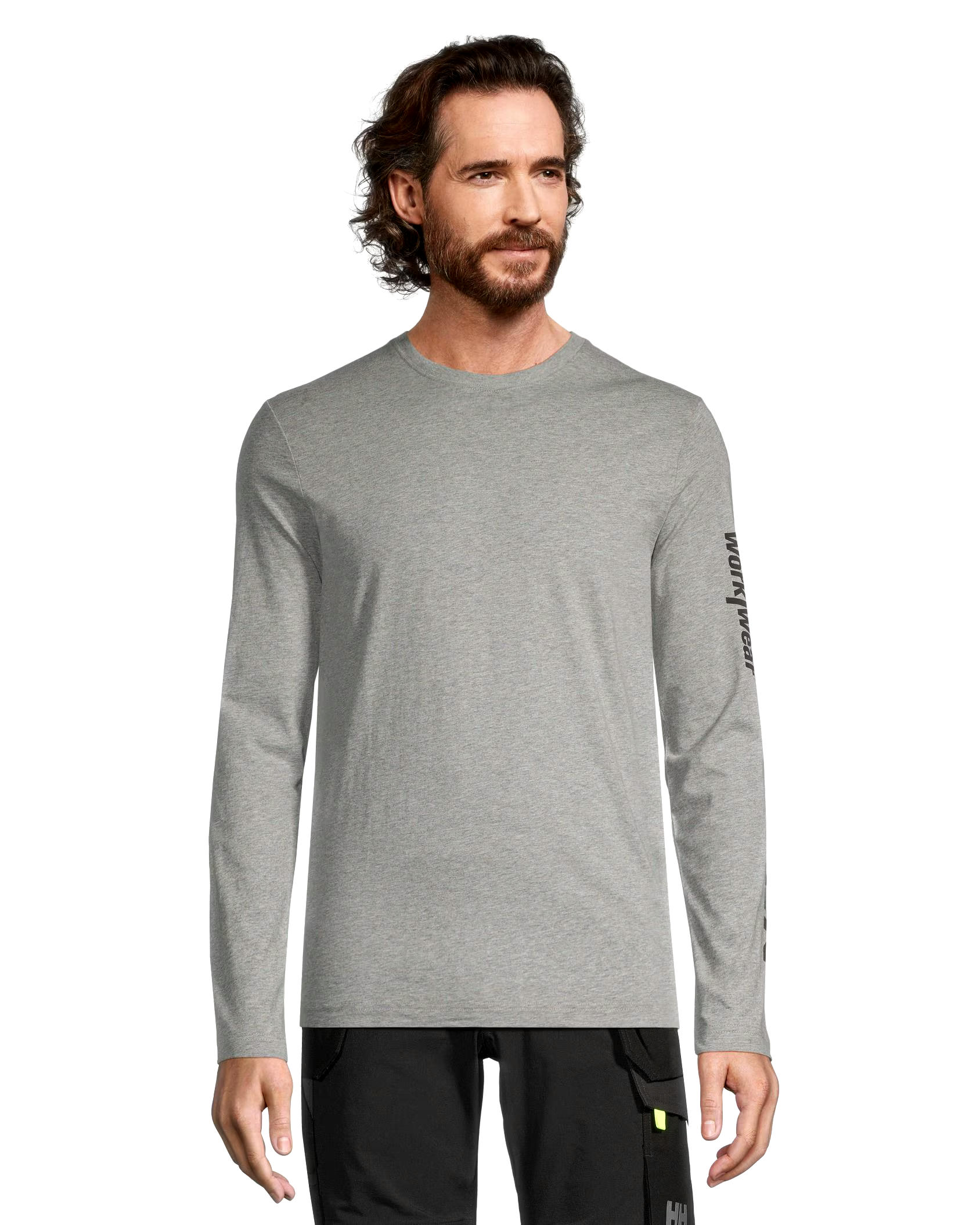 Helly Hansen Workwear Men's Sleeve Logo Cotton Long Sleeve T Shirt