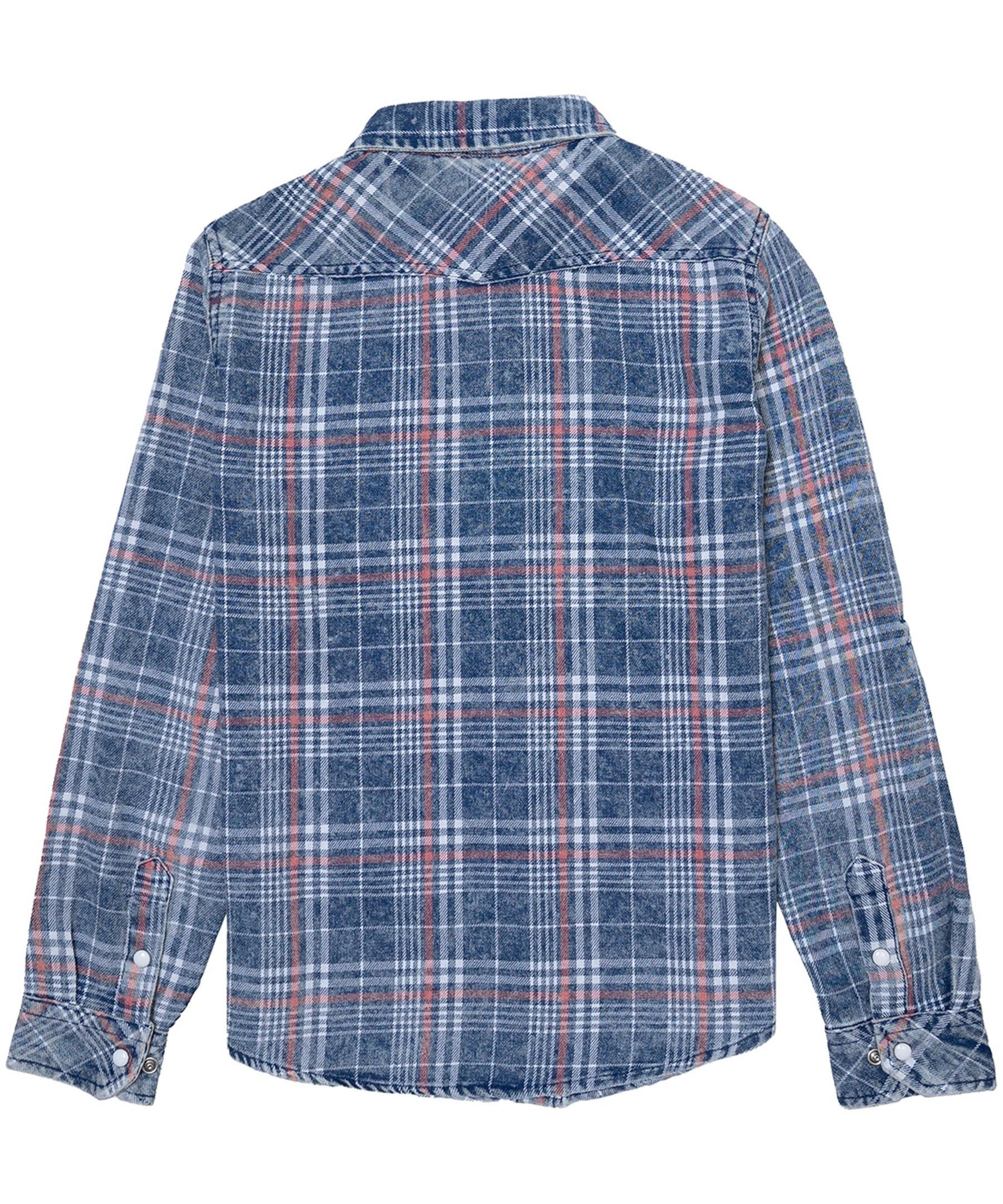 Silver Youth Unisex Long Sleeve Button Down Flannel Shirt
