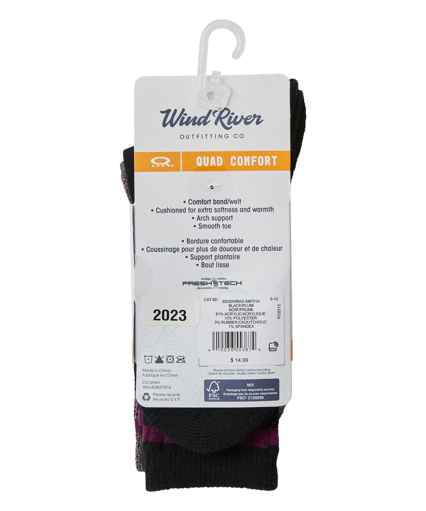 WindRiver Women's 2 Pack Super Soft Thermal Quad Comfort Boot Socks
