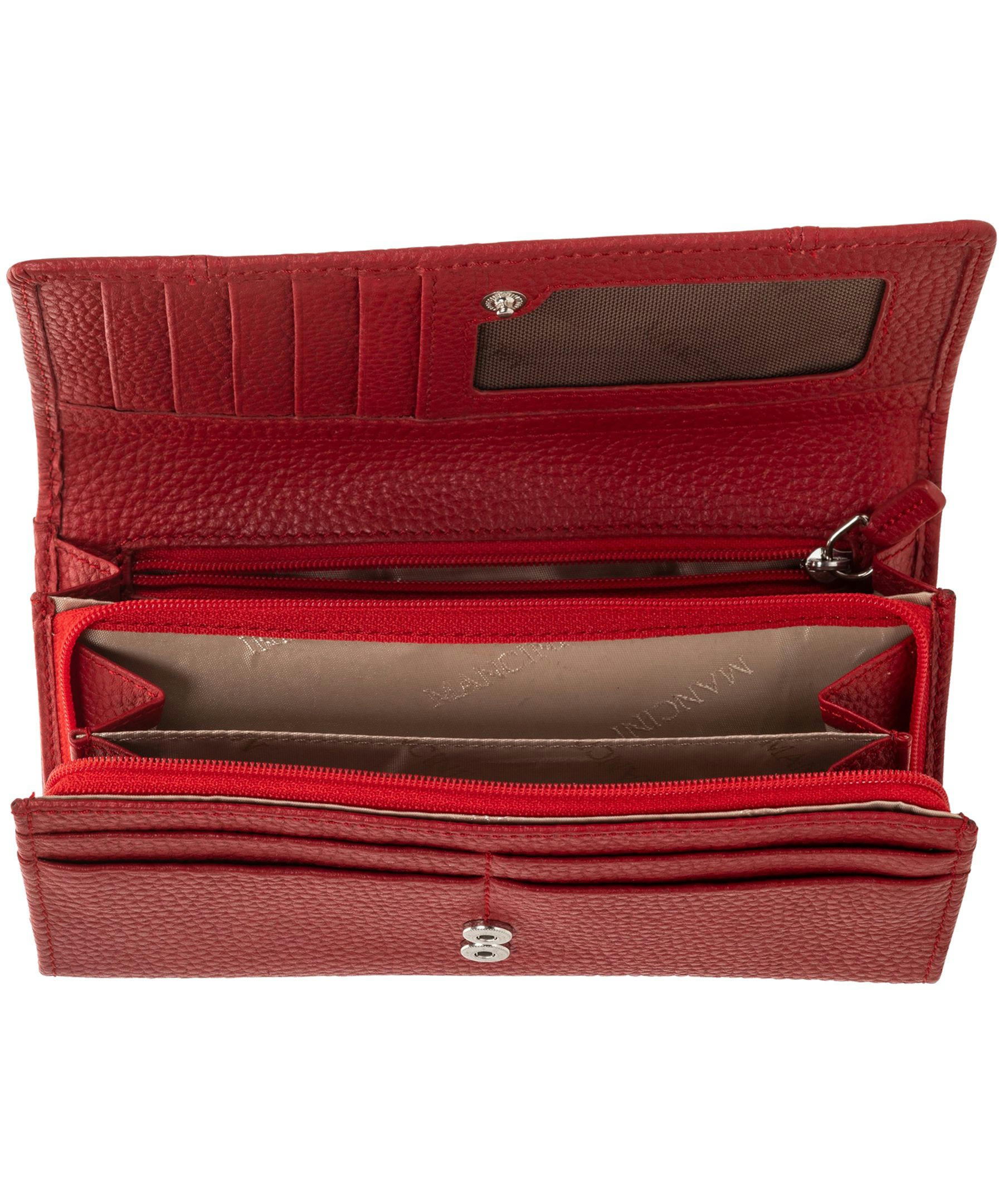 Mancini Leather Goods Women's Pebelled RFID Secure Medium Clutch Wallet