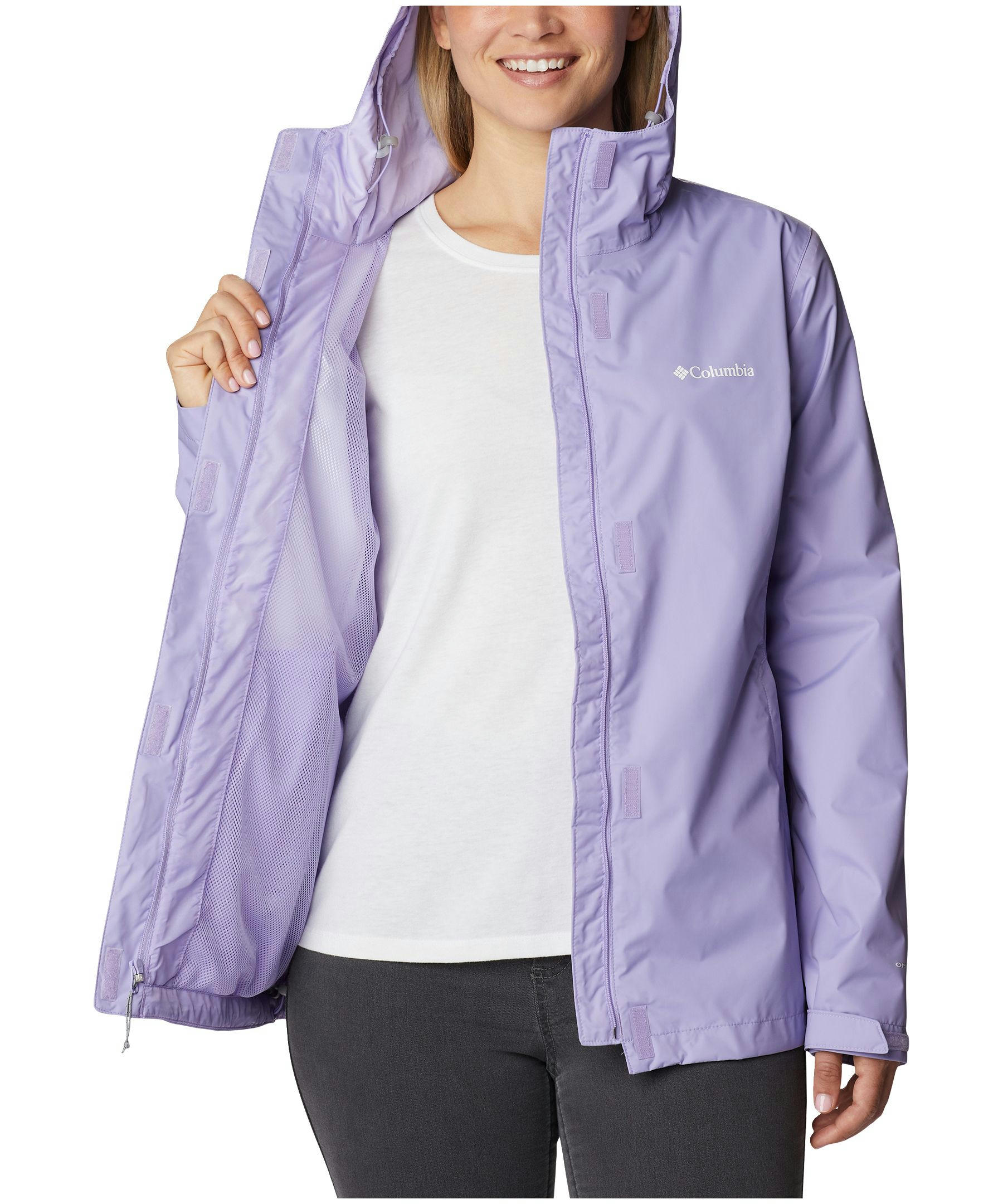 Columbia Women's Arcadia II Hooded Rain Jacket, Waterproof, Breathable, Packable, Shell