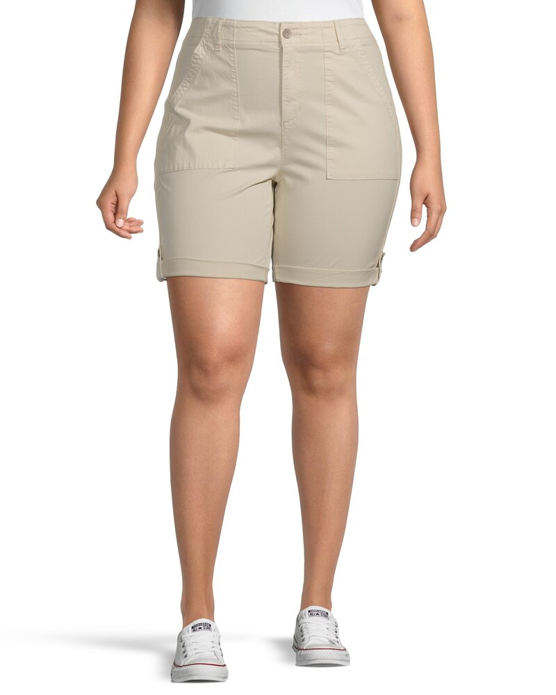 Denver Hayes Women's Garment Wash High Rise Bermuda Shorts