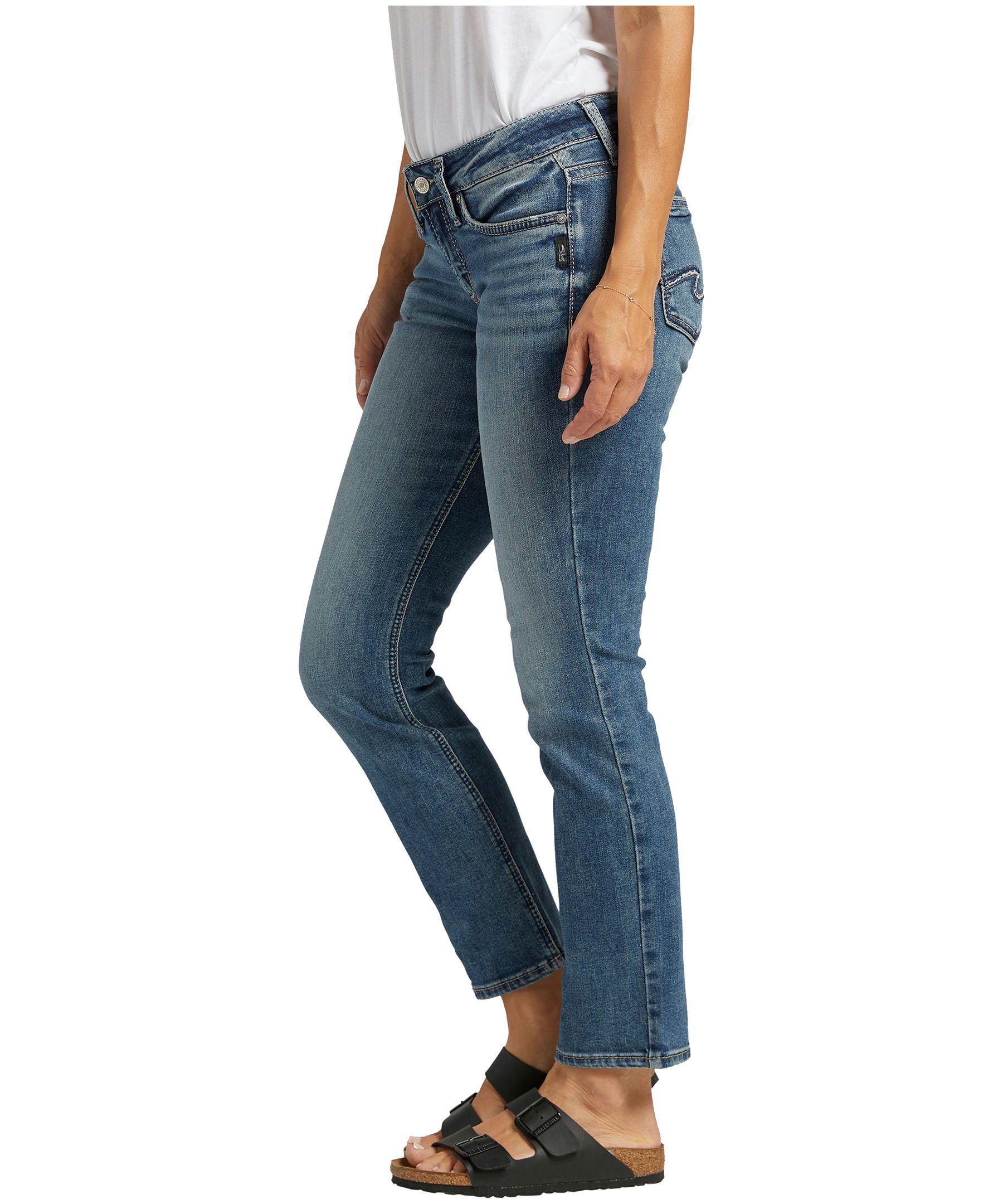 Silver Women's Britt Low-Rise Curvy Fit Straight Leg Jeans