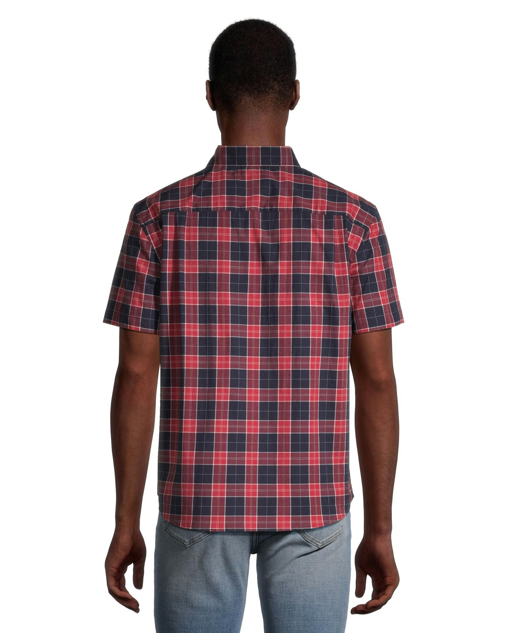 Denver Hayes Men's Plaid Sport Casual Modern Fit Shirt