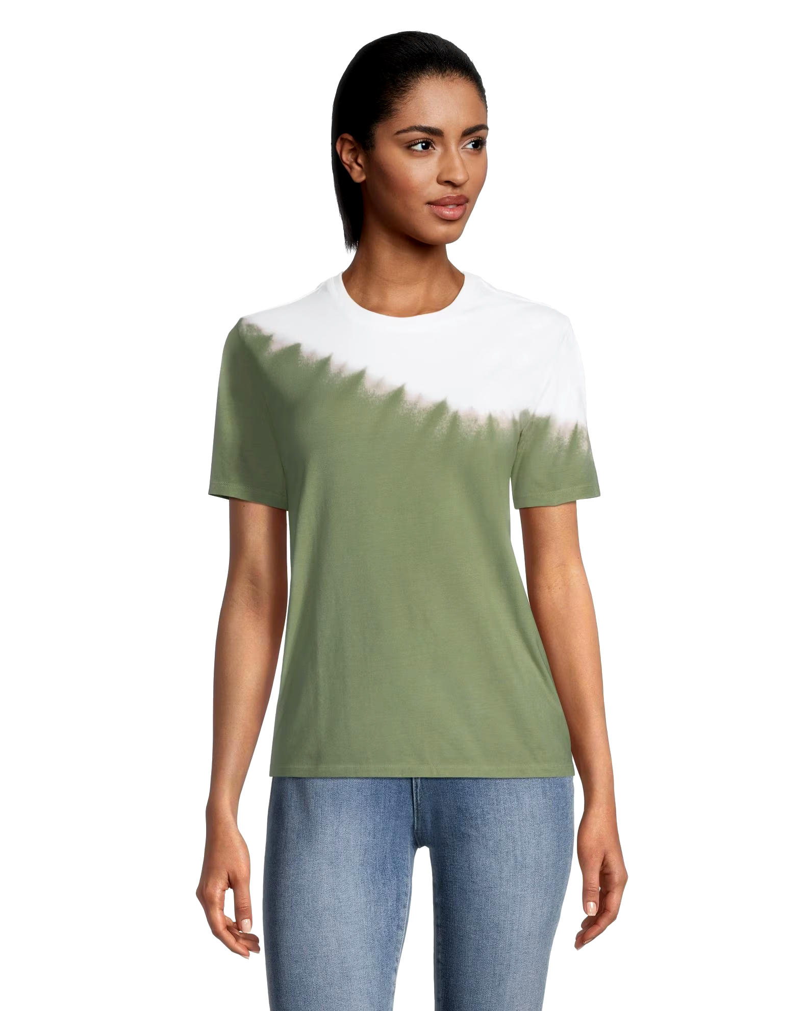 Women's Semi-Fitted Crewneck Tie Dye Graphic T Shirt