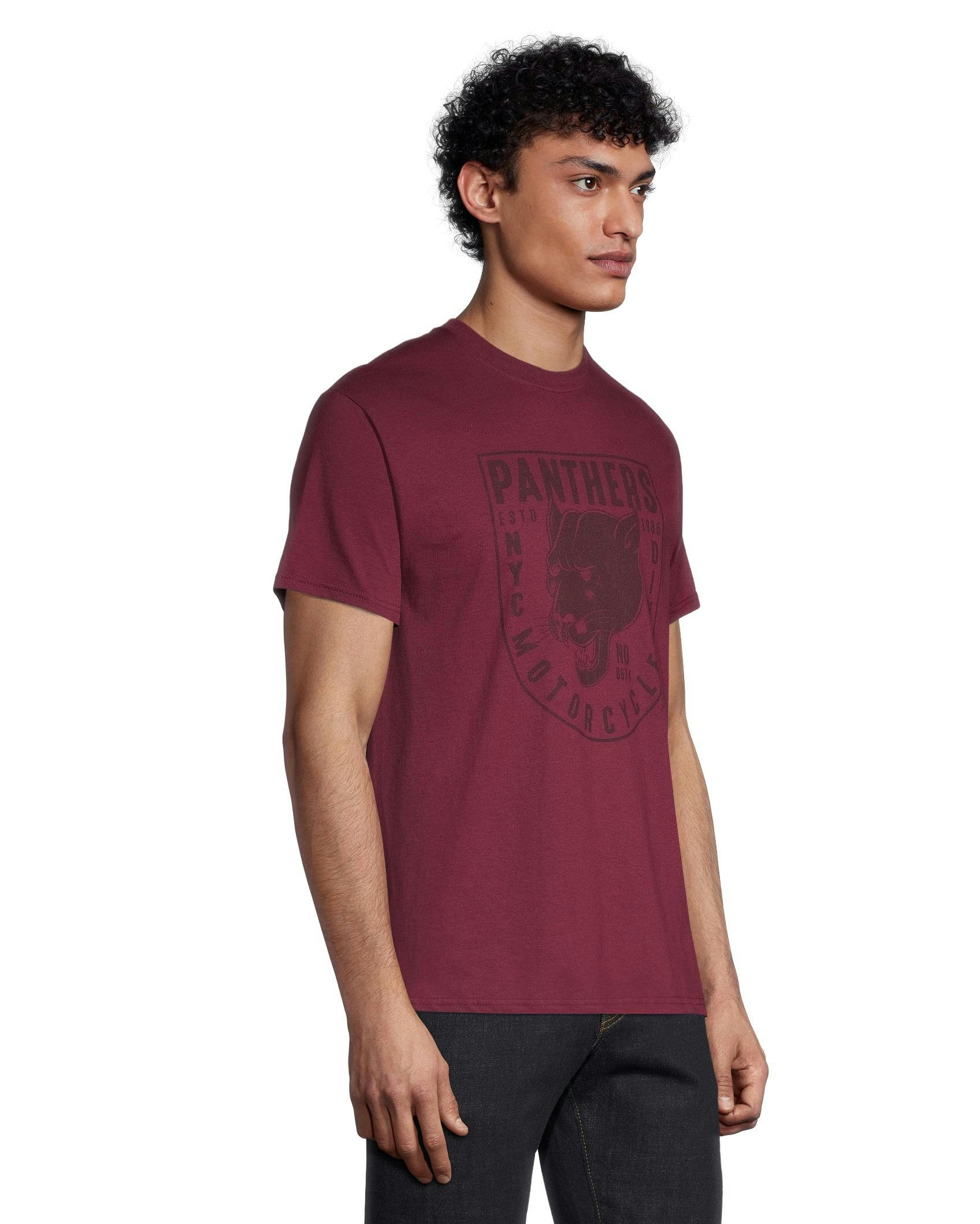 Logo T-Shirt Men's Panther Motorcycles Crewneck Graphic T Shirt