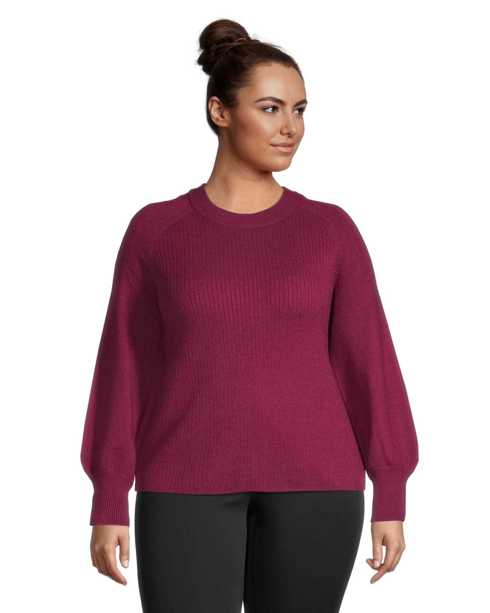 Denver Hayes Women's Crewneck Raglan Bell Sleeve Pullover Sweater