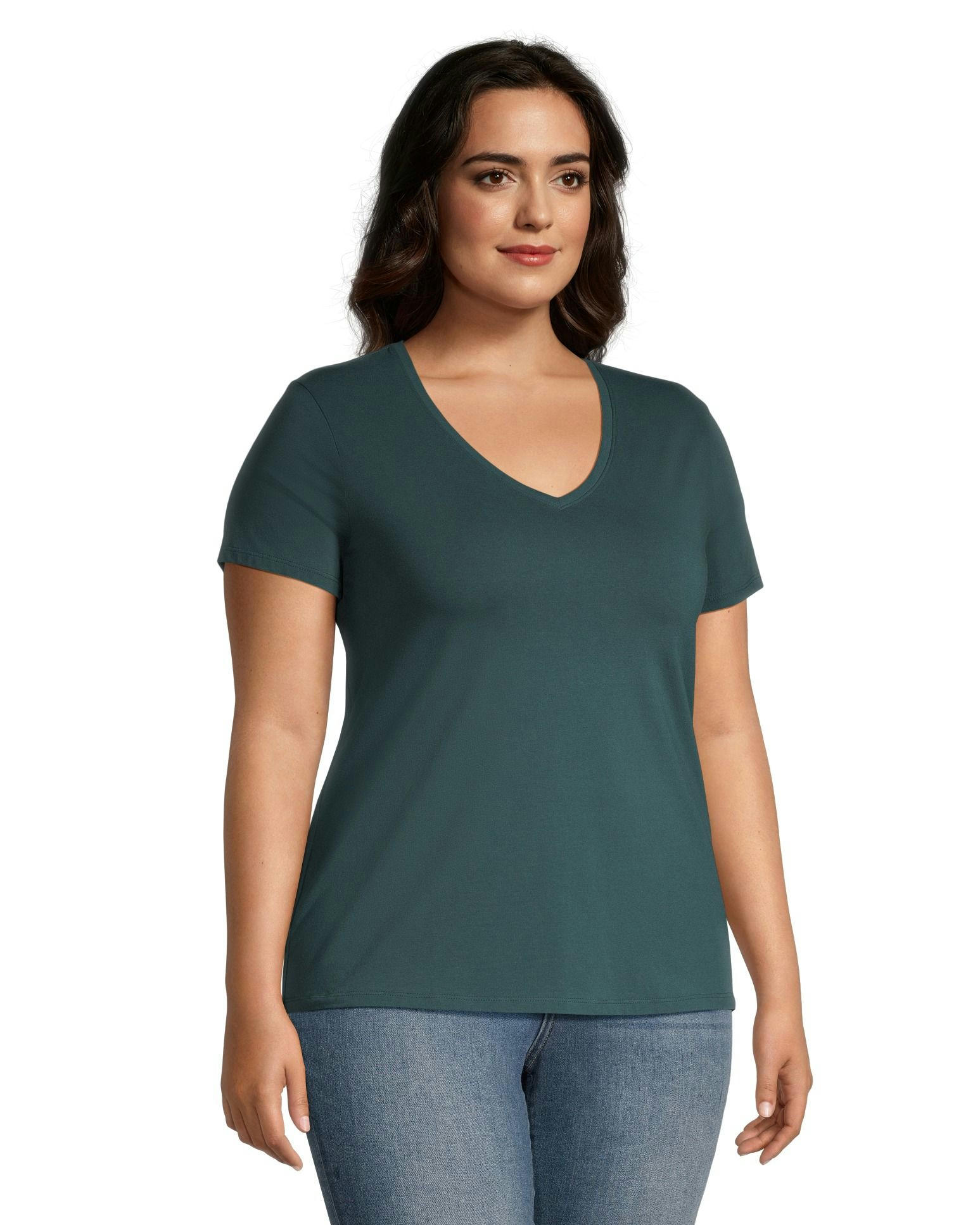 Denver Hayes Women's Semi Fitted V Neck T Shirt