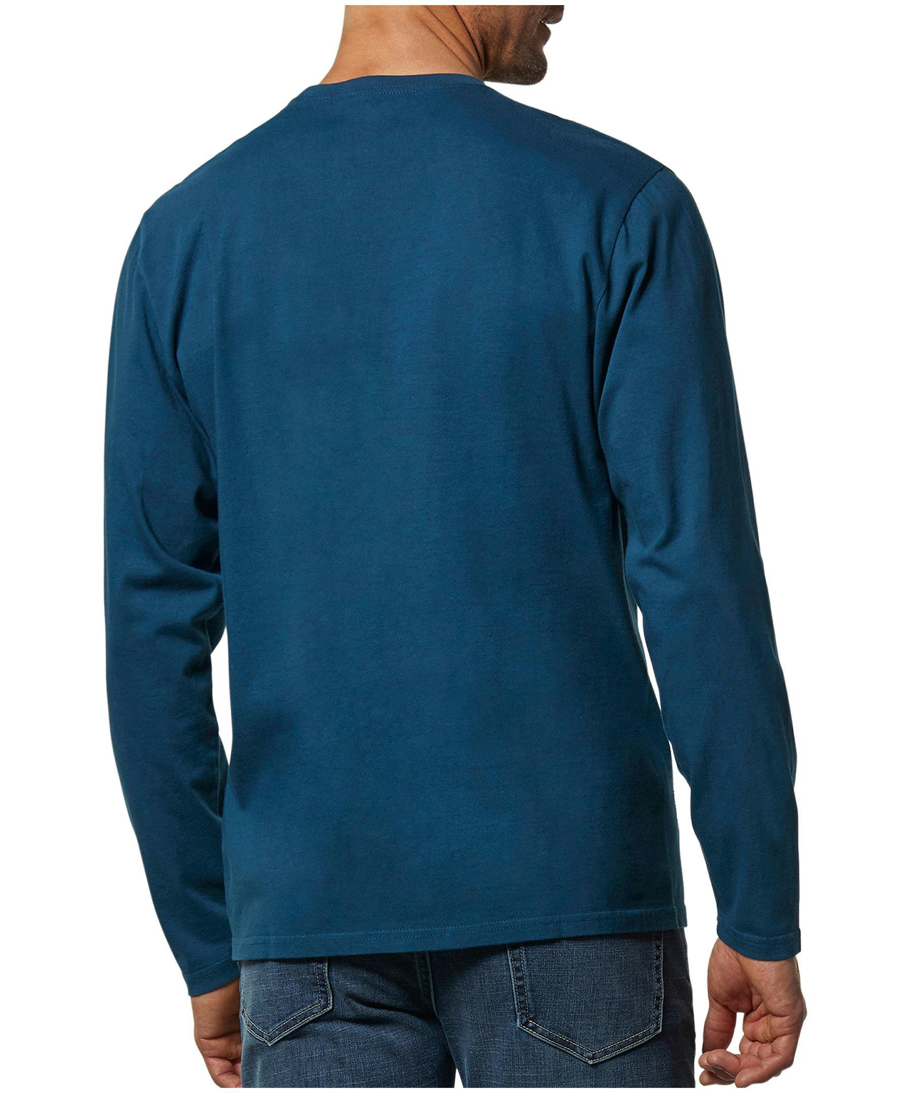 Denver Hayes Men's 50 Wash Long Sleeve Classic Fit Crew Neck T-Shirt