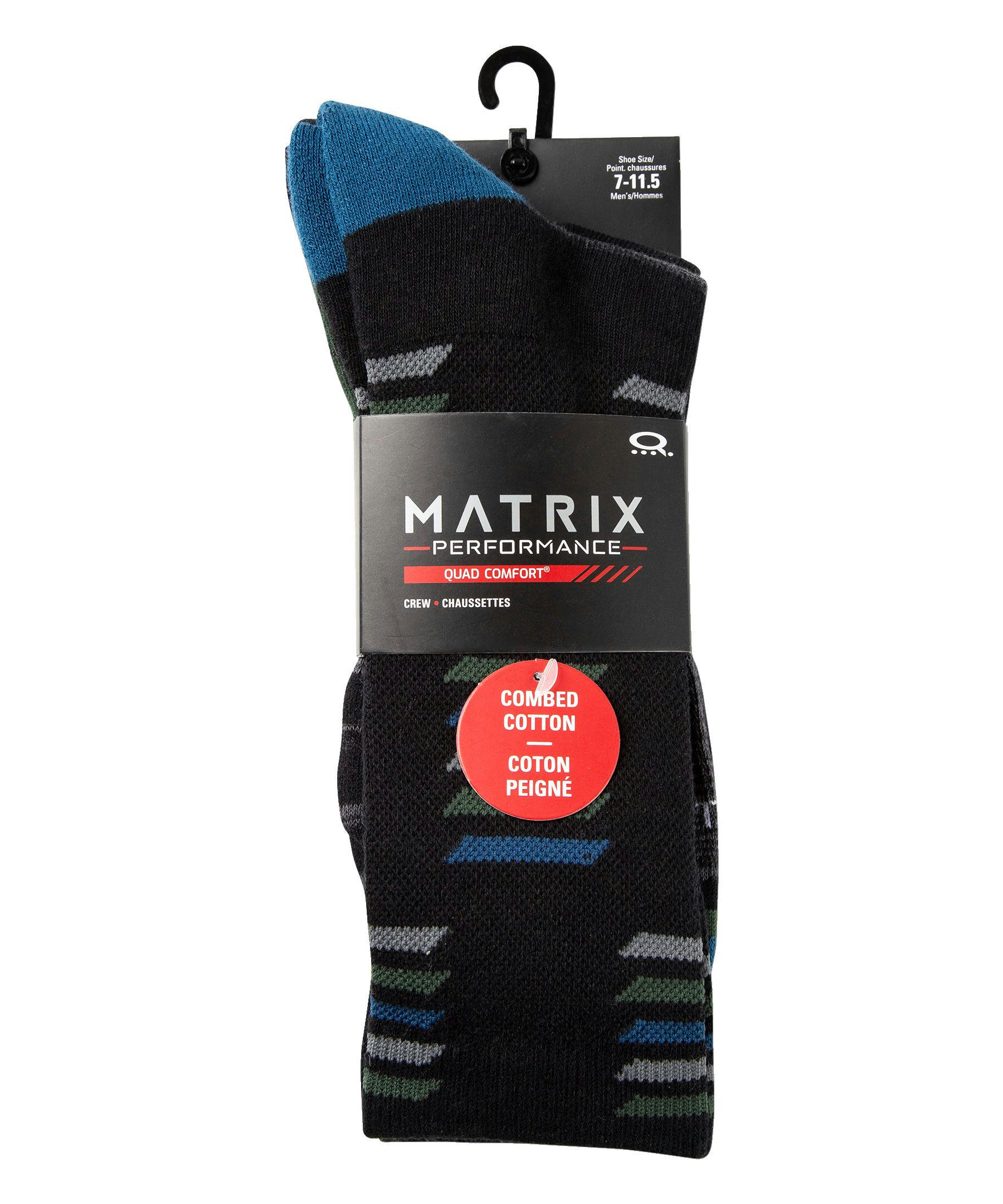 Matrix Men's 2 Pack Cotton Crew Socks
