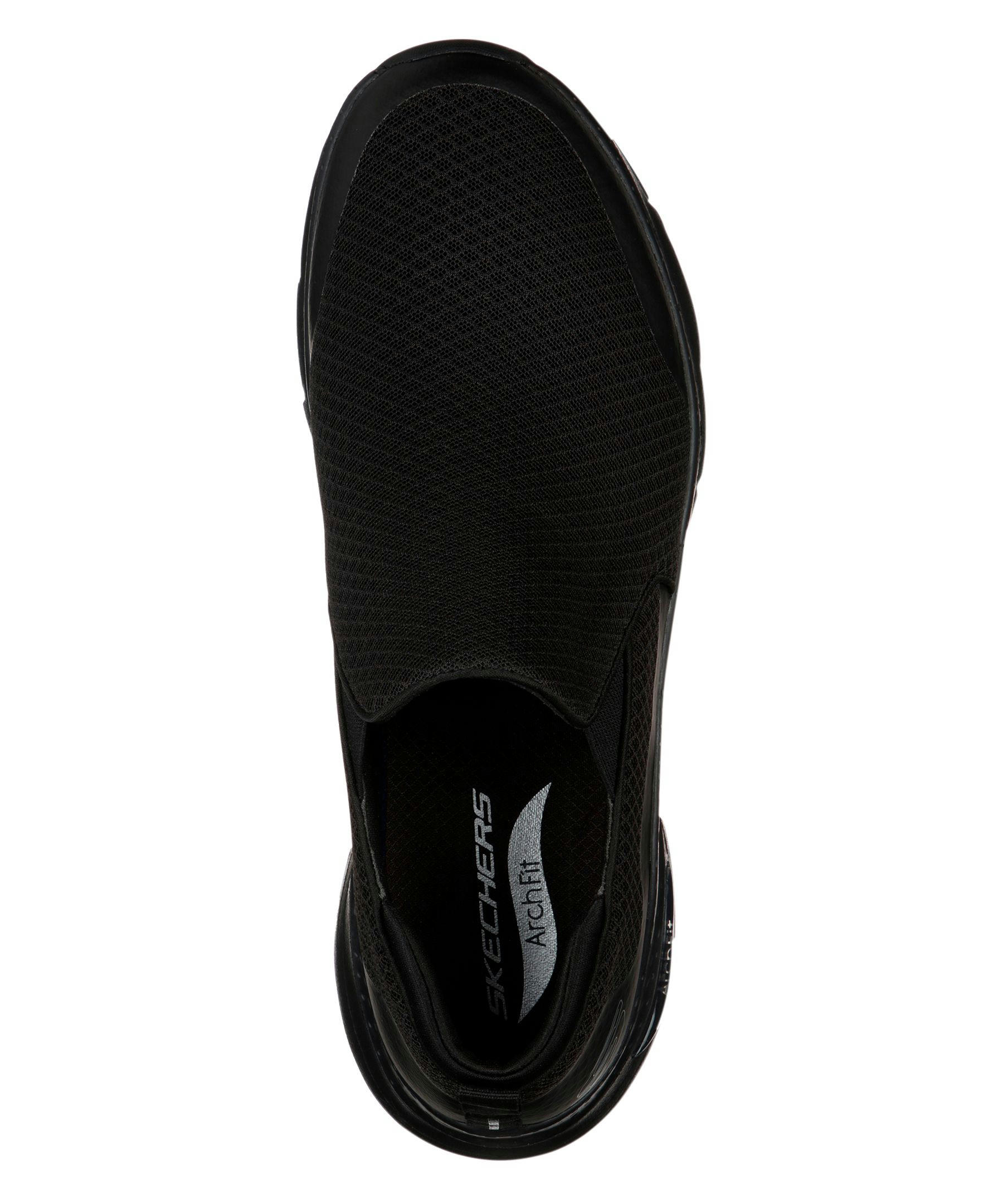 Skechers Men's Arch Fit Mesh Slip On Shoes Black - Wide