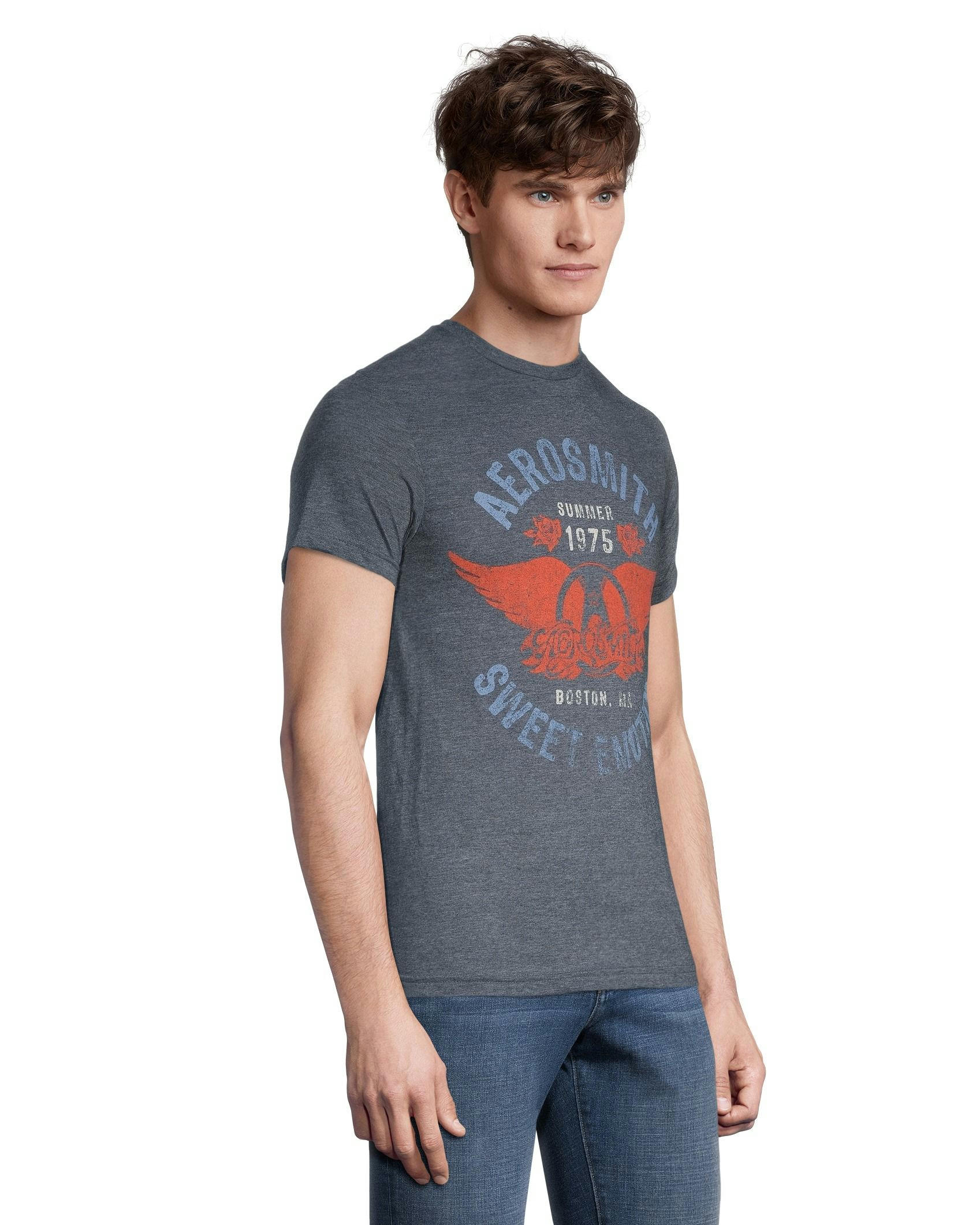 Logo T-Shirt Men's Aerosmith Crewneck Graphic T Shirt