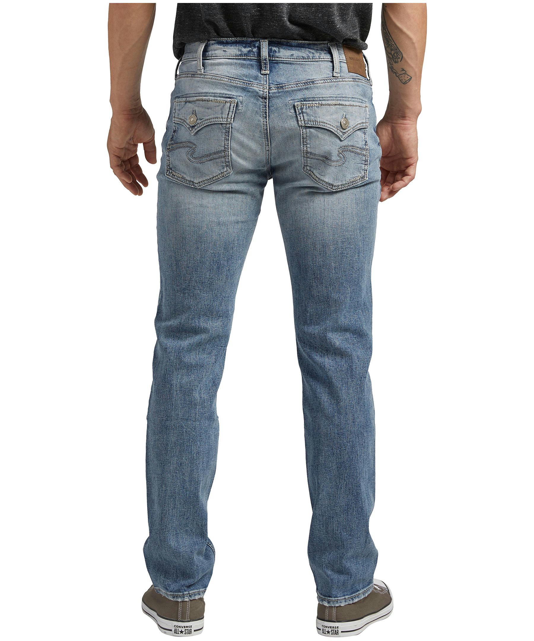 Silver Men's Allan Faux Flap Mid Rise Slim Jeans