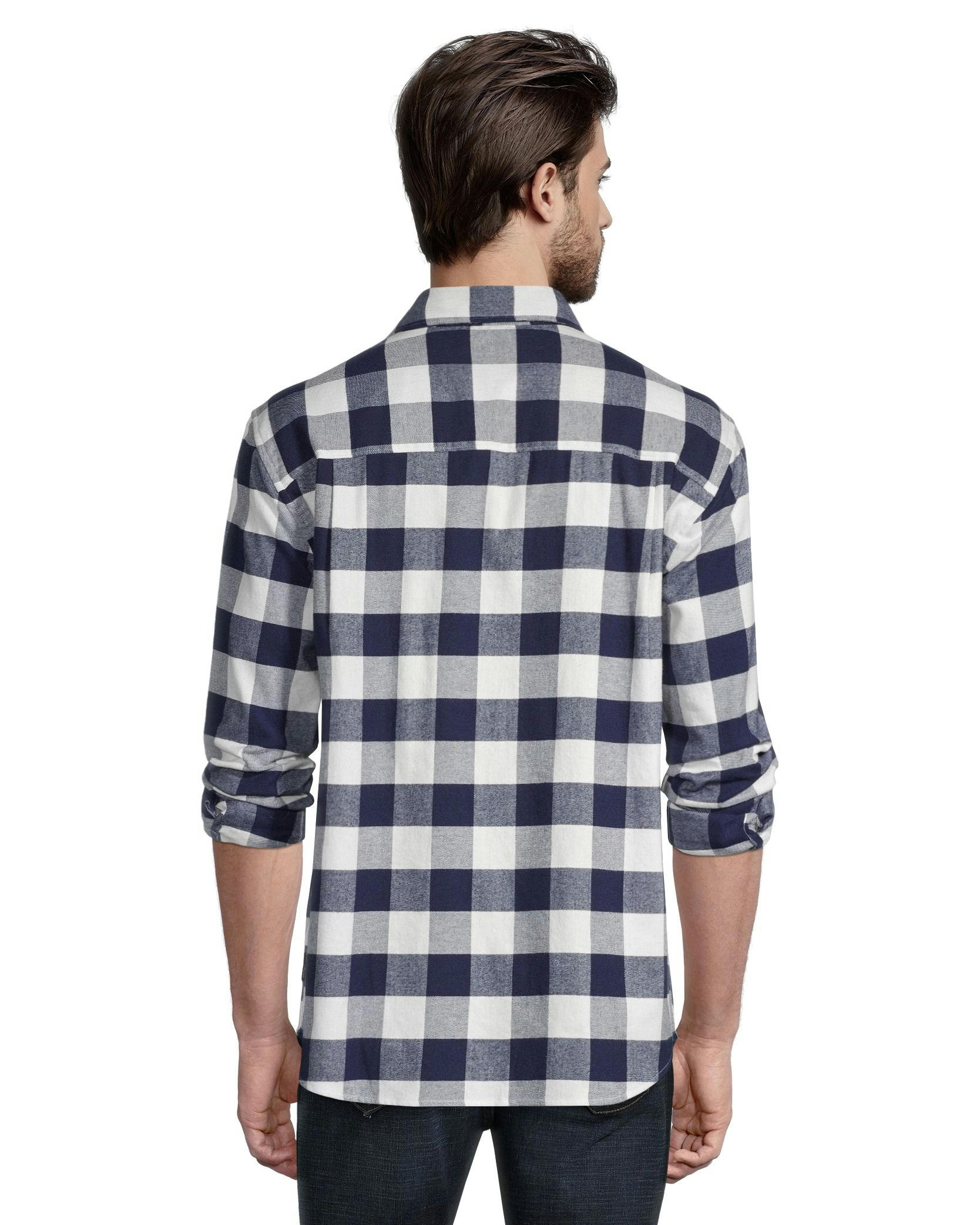 WindRiver Men's Stretch Regular Fit Basic Flannel Shirt