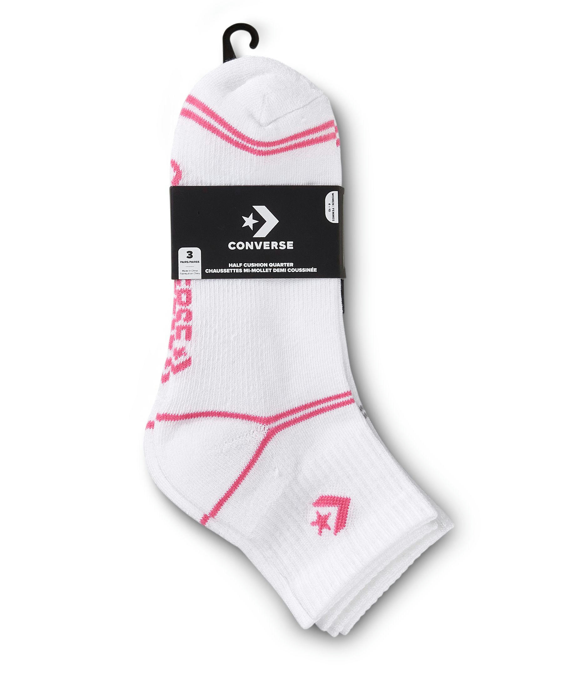Women's 3 Pack Short Quarter Crew Socks with Arch Support