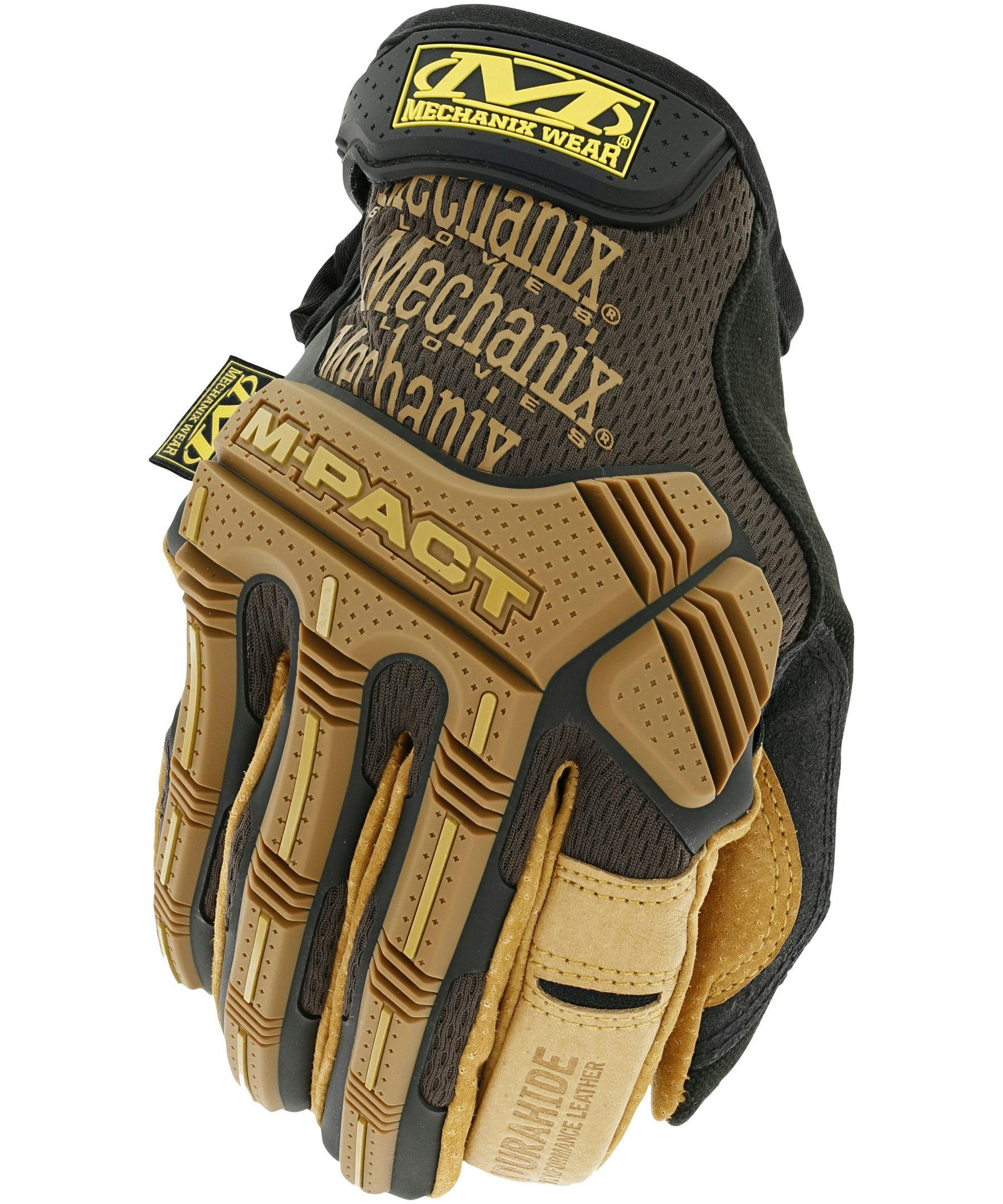 Mechanix Unisex 1 Pair Impact Pro Trekdry Durahide Leather Utility Gloves - Tan Black