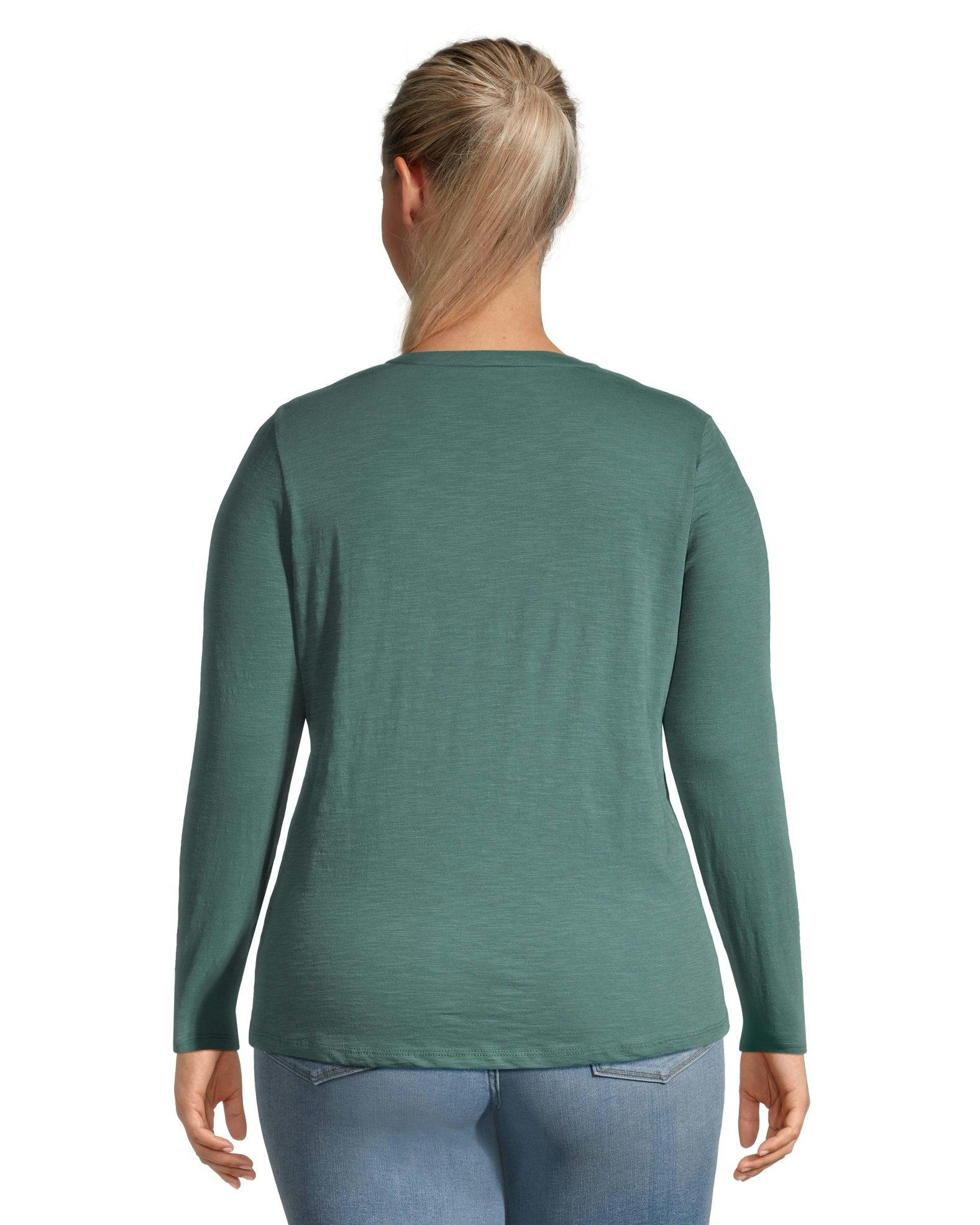 Denver Hayes Women's Semi Fitted Long Sleeve Crewneck T Shirt