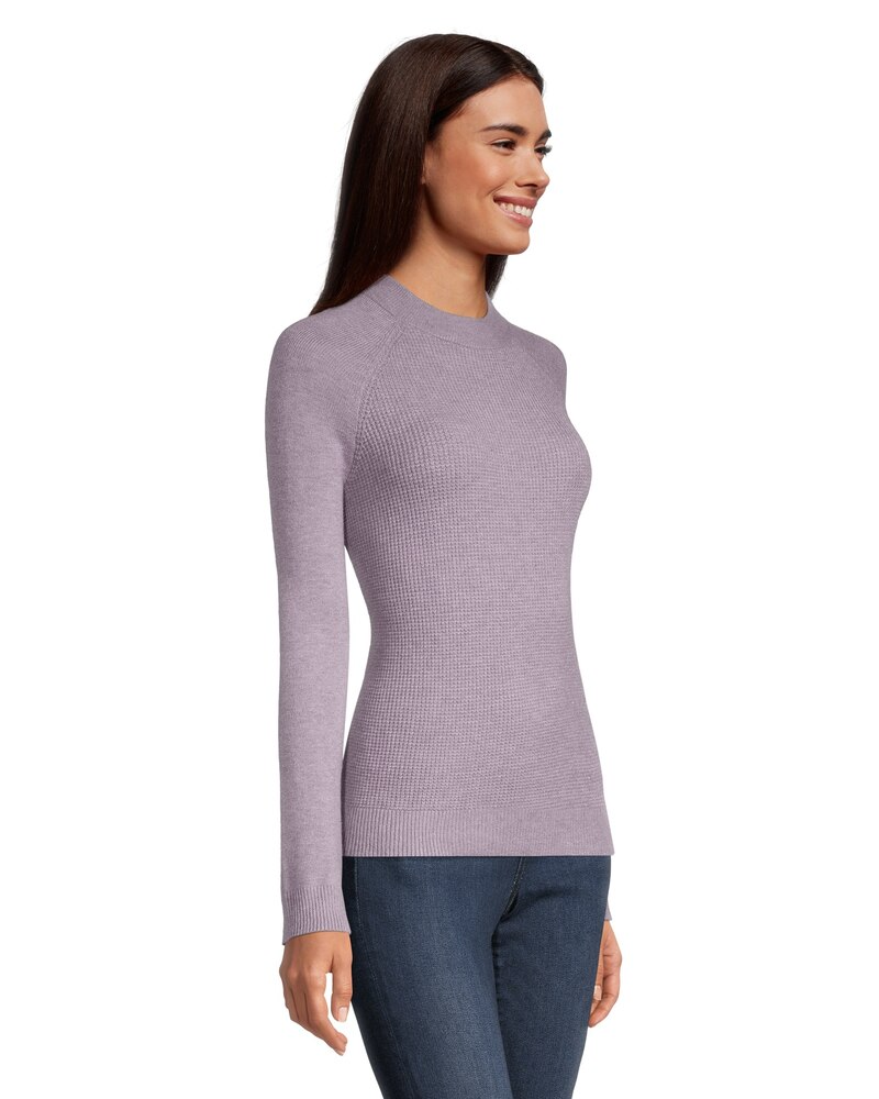 Denver Hayes Women's Cozy Waffle Knit Fitted Crewneck Pullover Sweater