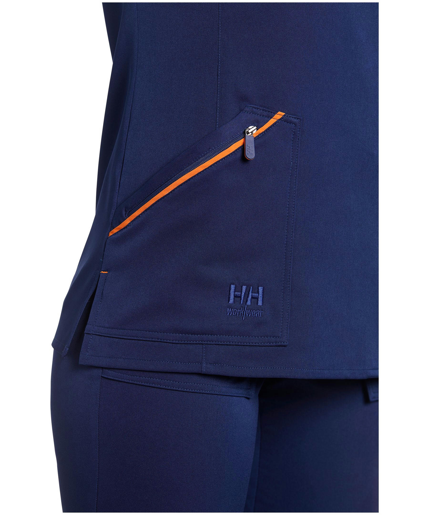 Helly Hansen Workwear Women's Fooler Black Pleat Stretch V-Neck Short Sleeve Scrub Top