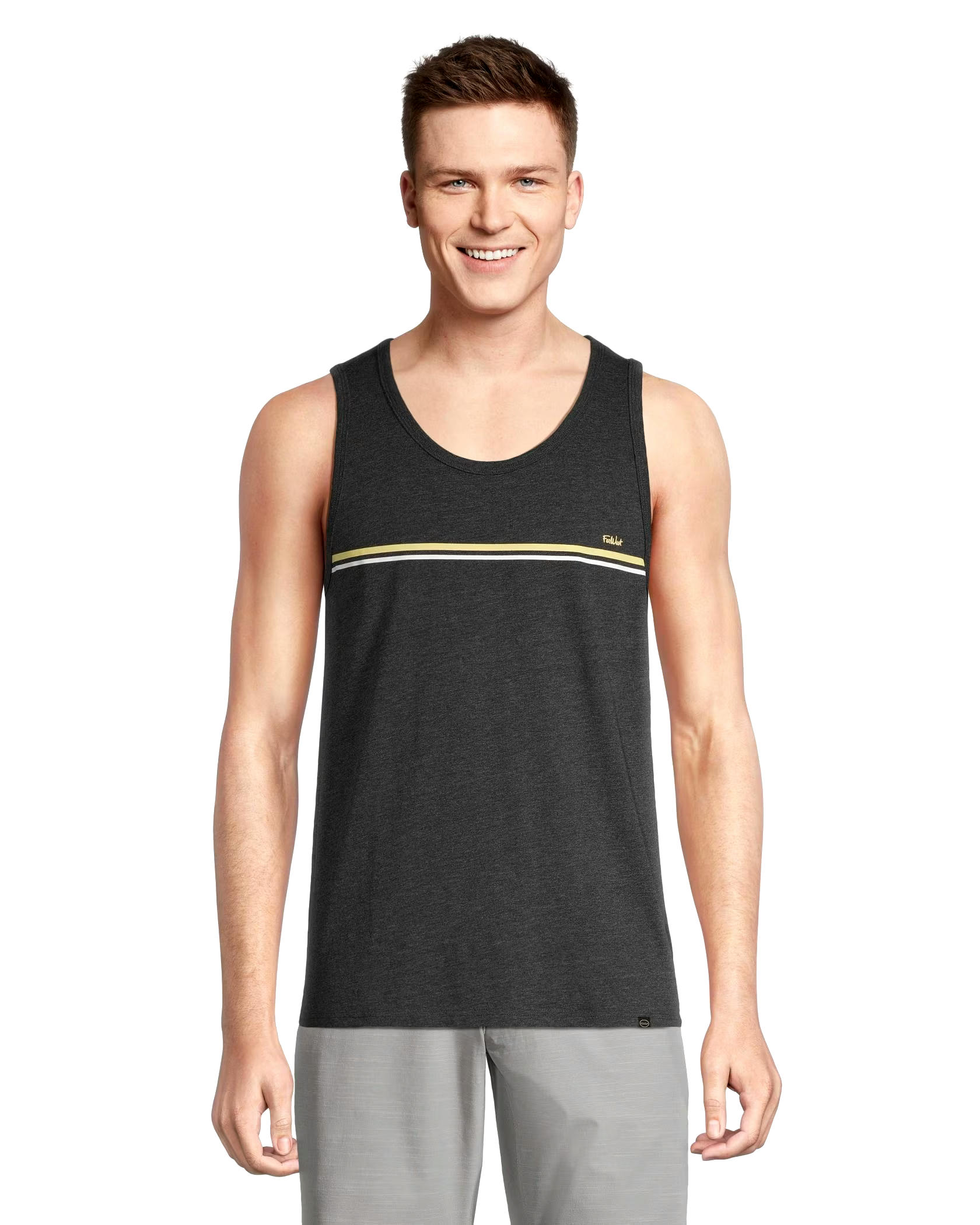 FarWest Men's Striped Basic Tank Top