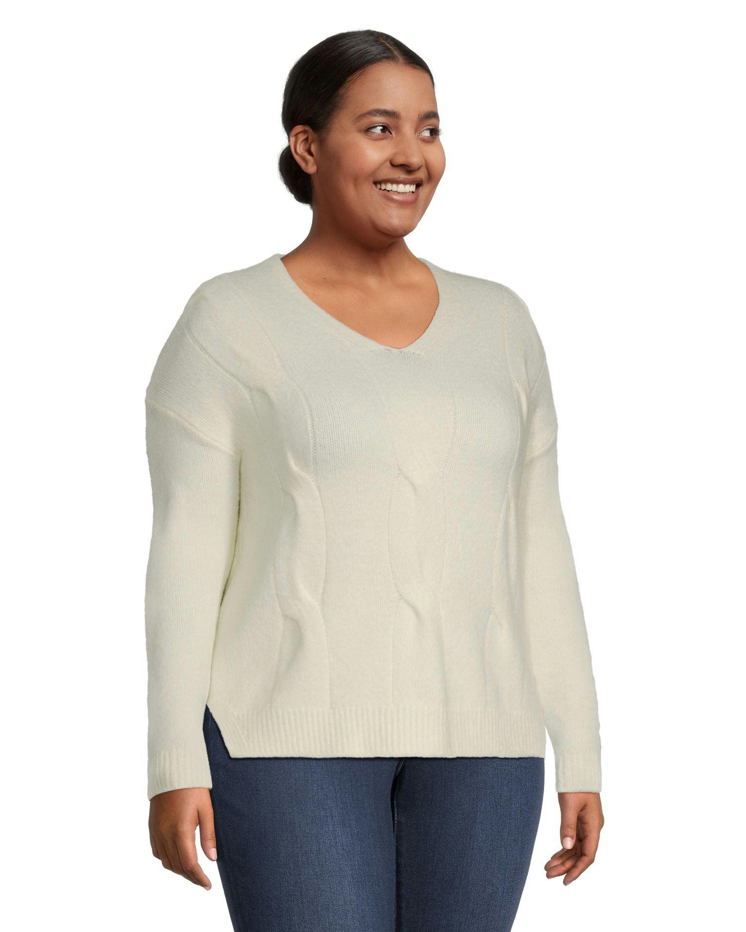 Denver Hayes Women's Luxe Supersoft Semi Fitted V Neck Pullover
