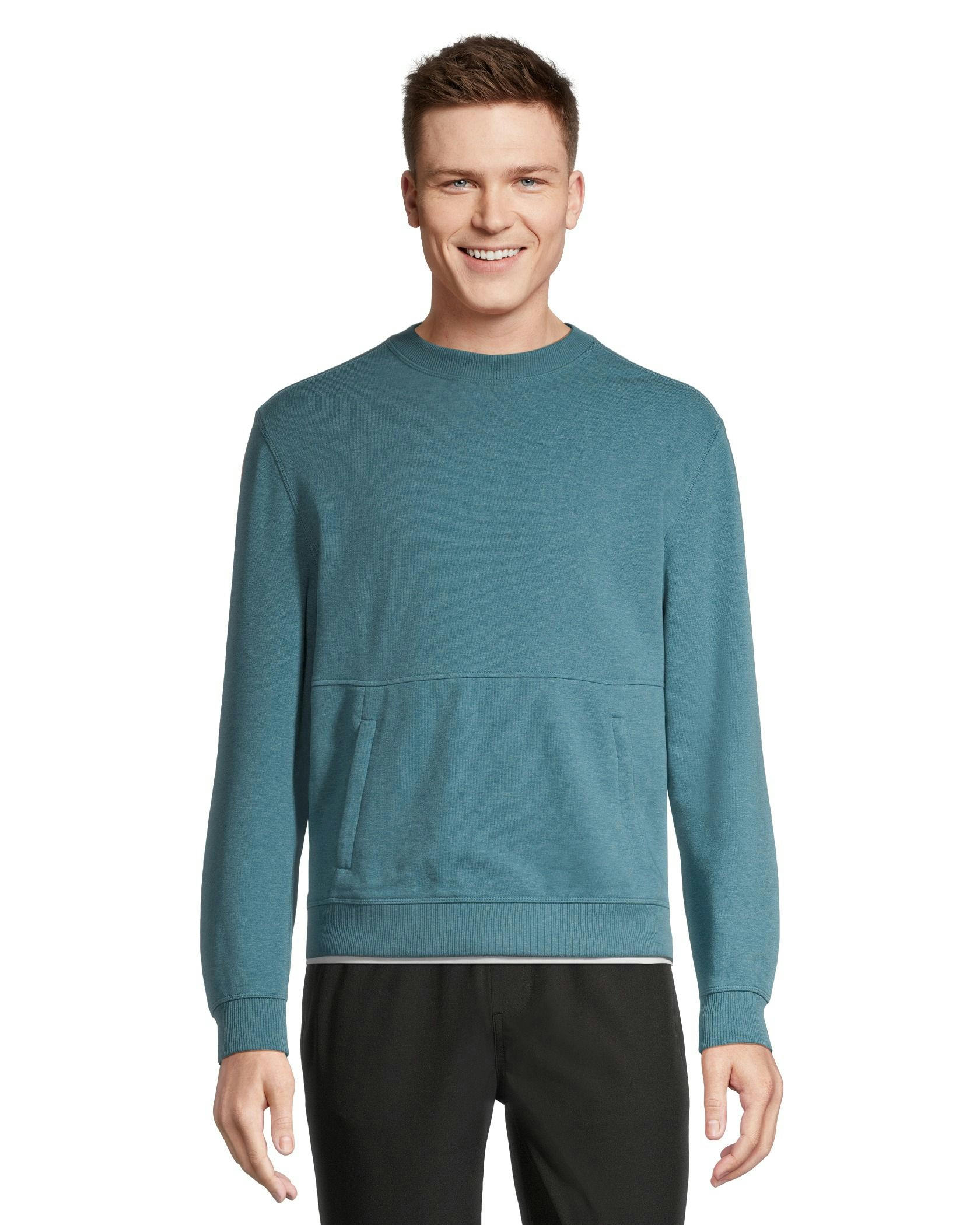 Matrix Men's Stretch Terry Kangaroo Pocket Crew Neck Shirt