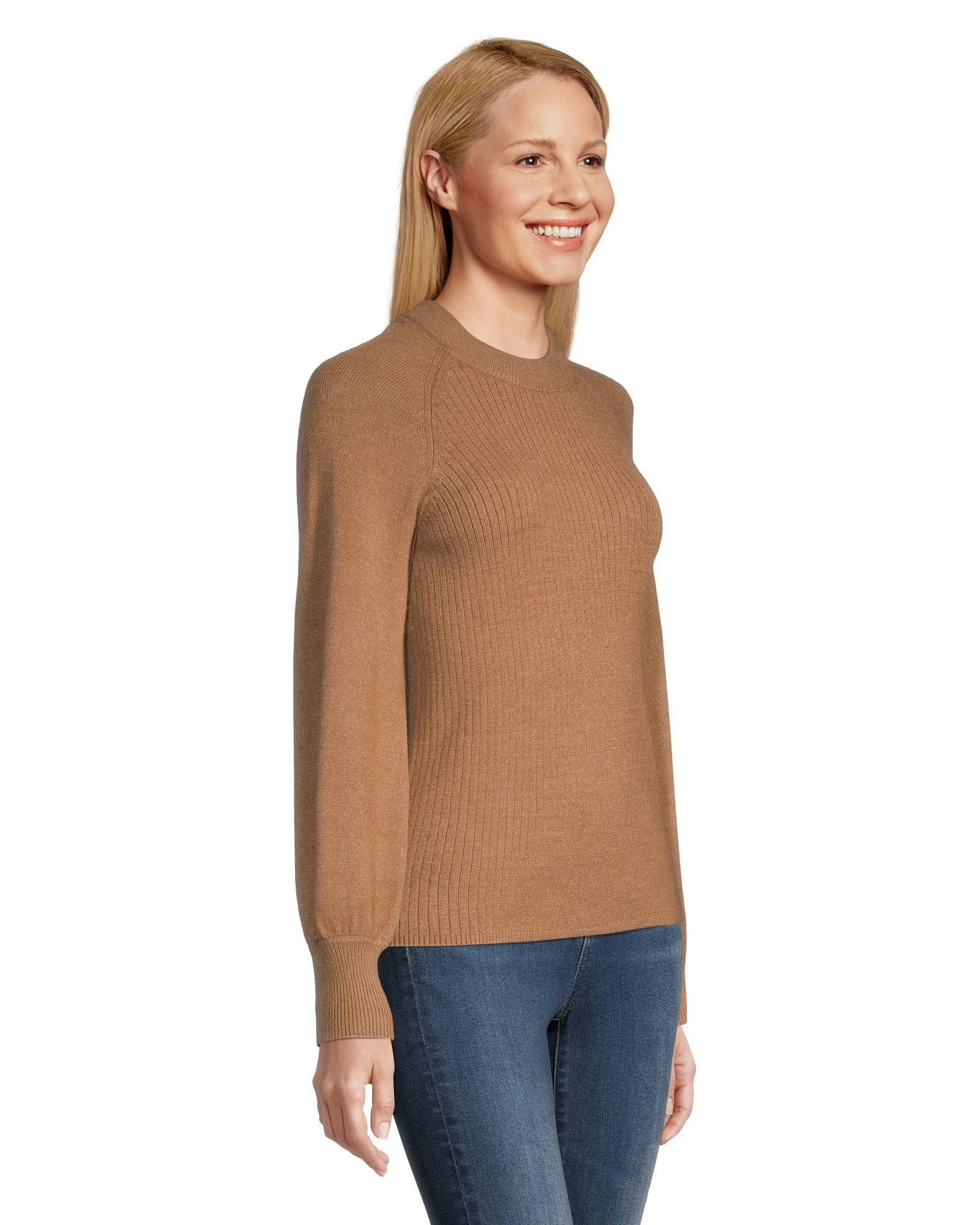 Denver Hayes Women's Crewneck Raglan Bell Sleeve Pullover Sweater