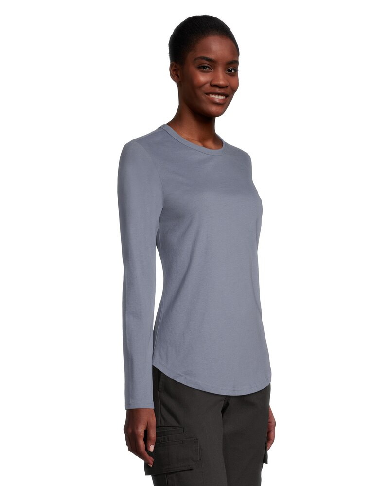 Women's Long Sleeve Logo Crewneck Soft Cotton Work T Shirt