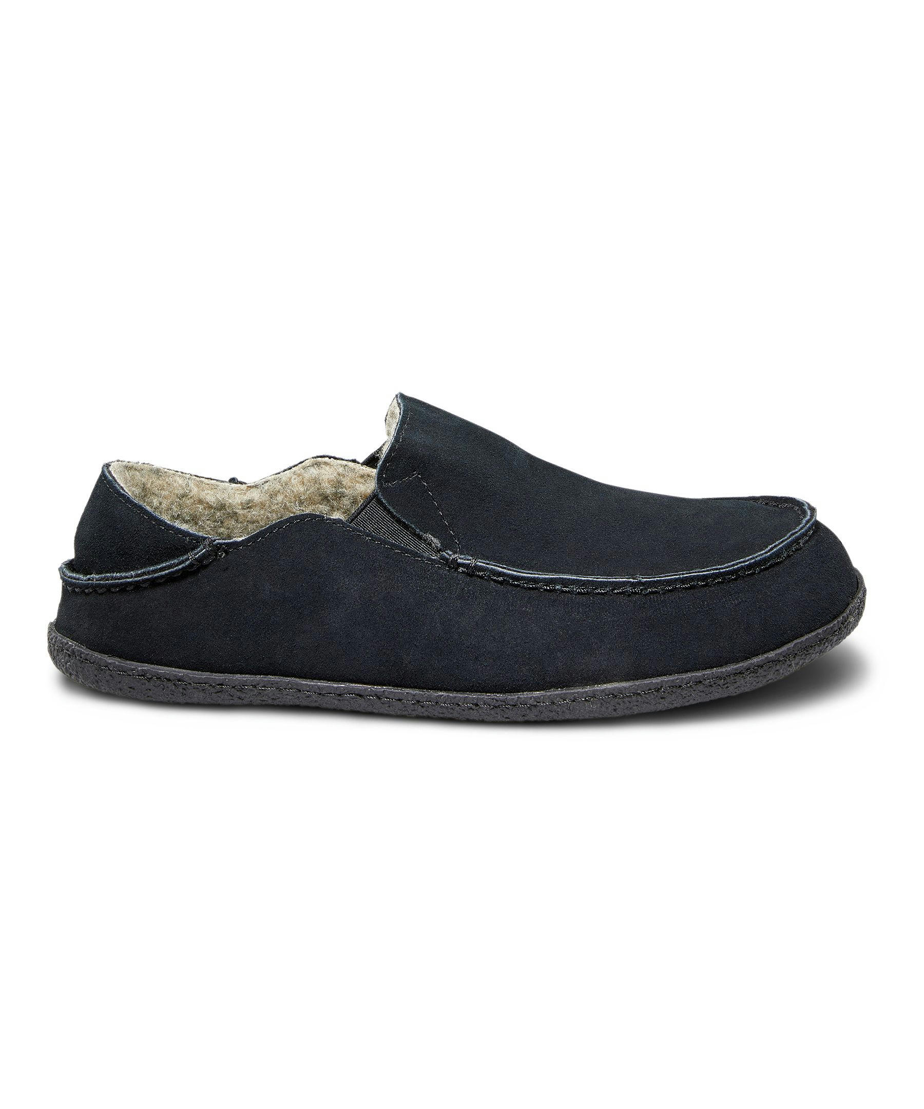 WindRiver Men's Suede Faux Fur Slippers