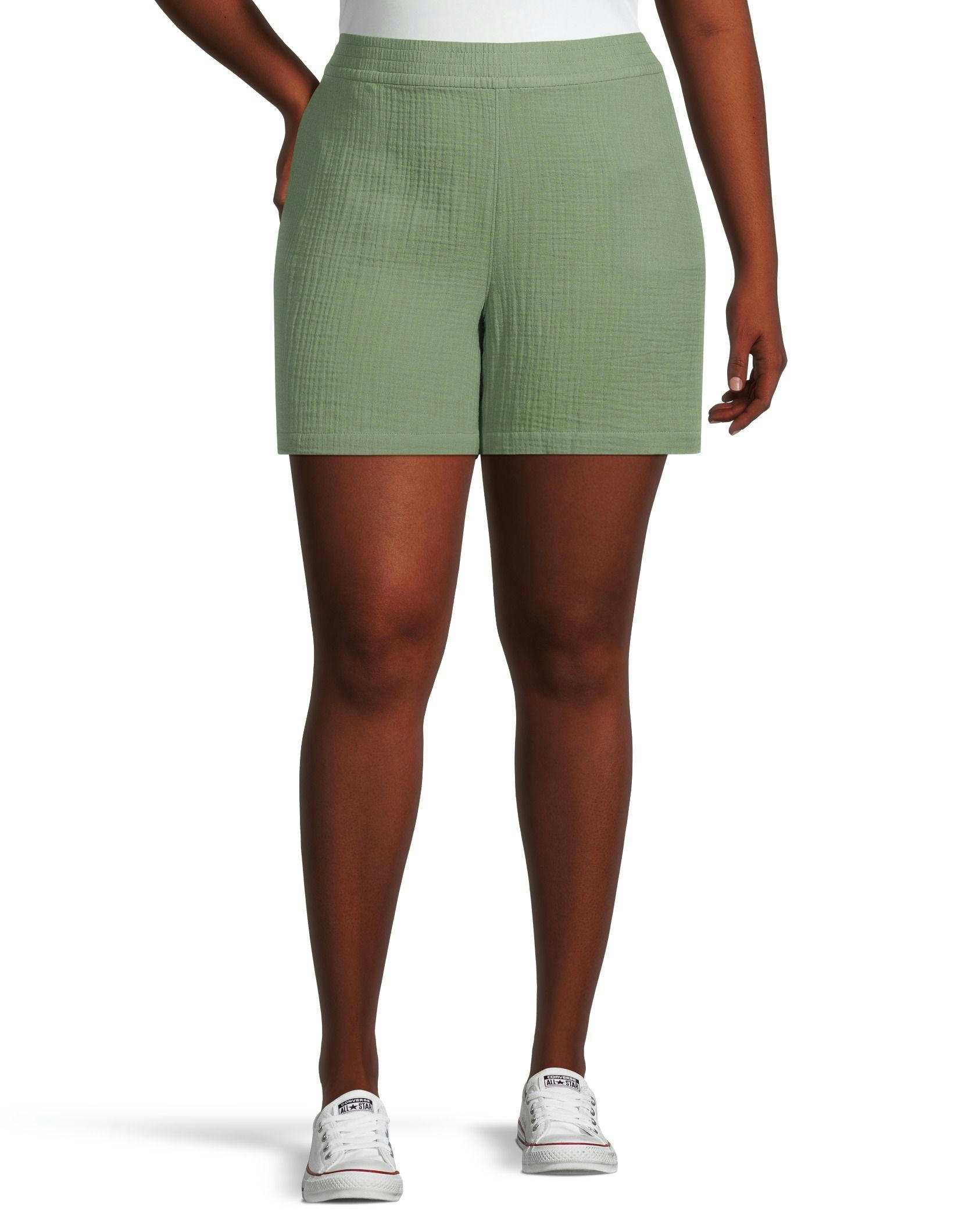 FarWest Women's Double Gauze Lightweight Pull On Shorts