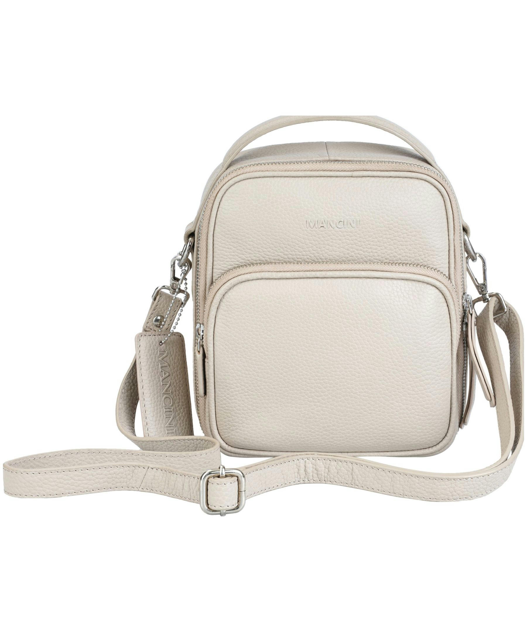 Mancini Leather Goods Women's Pebelled Daisy North/South Crossbody Bag