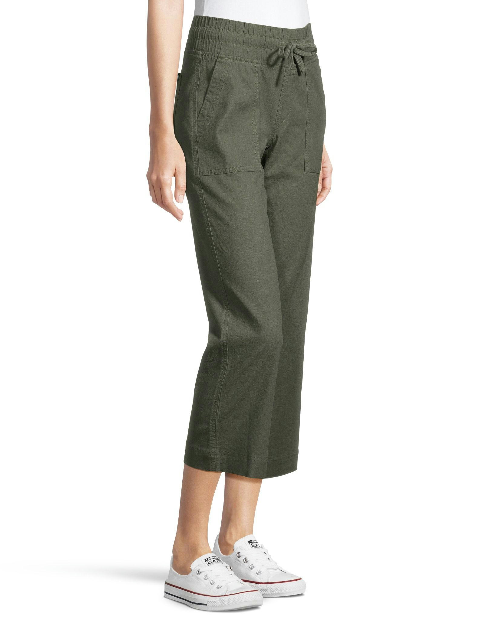 Denver Hayes Women's Mid Rise Wide Leg Crop Pants