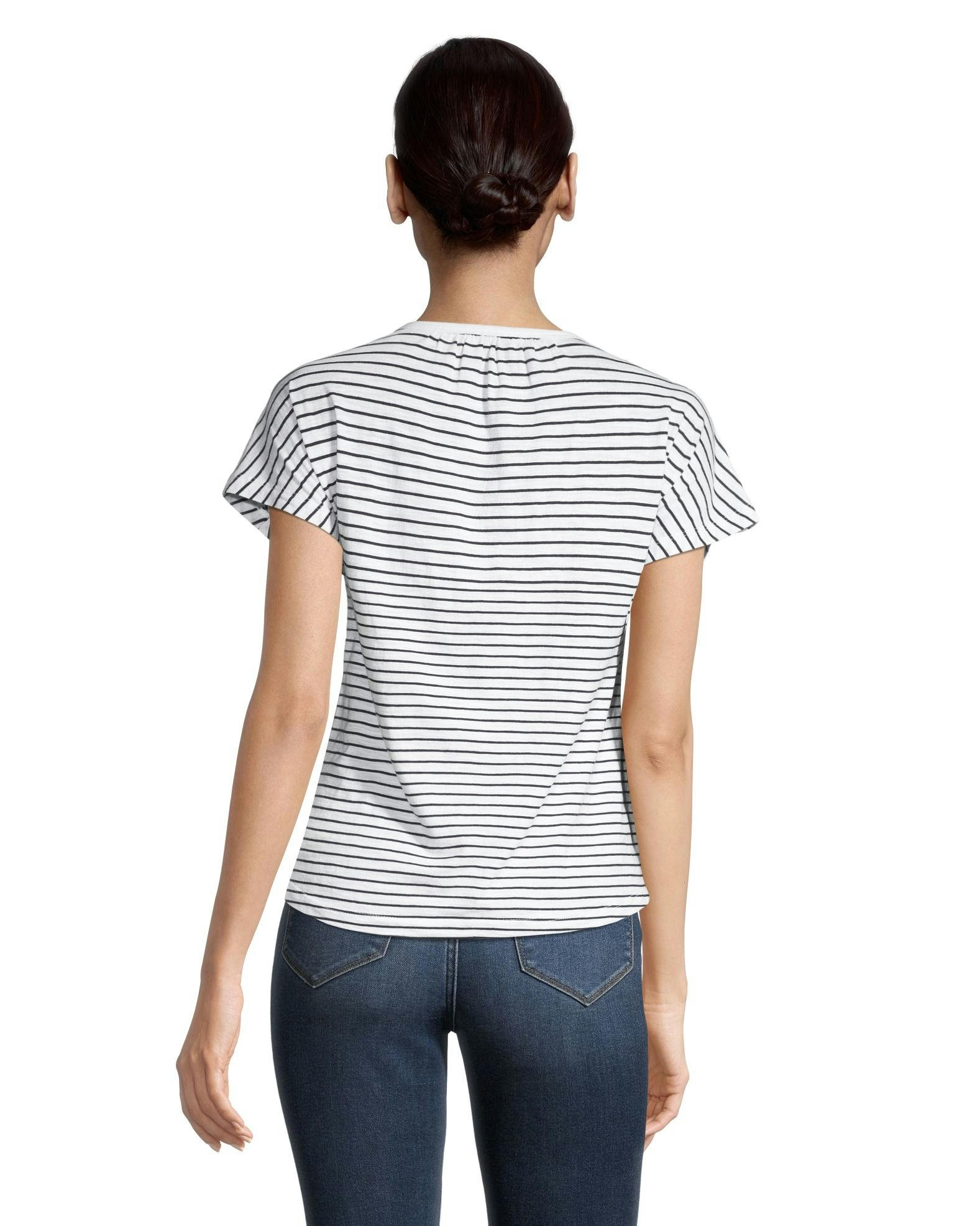 Women's Gathered Y-Neck Henley Top