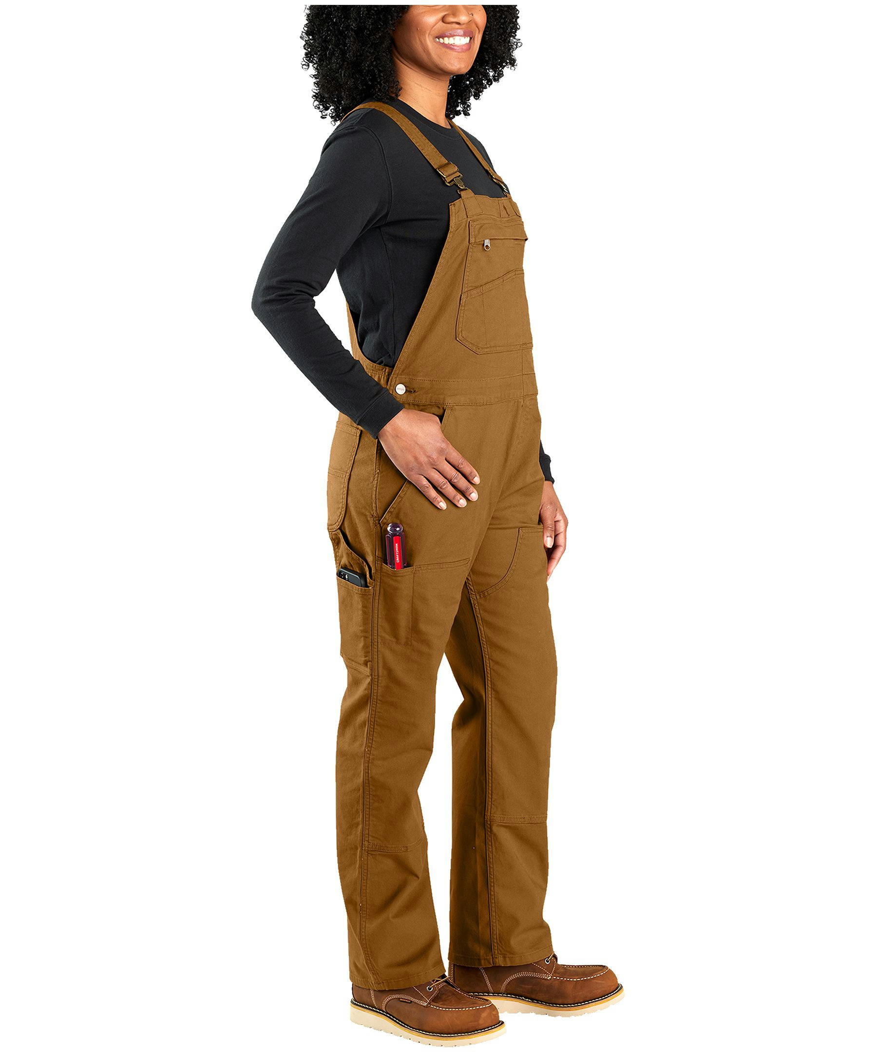 Carhartt Women's Rugged Flex Loose Fit Double Front Canvas Bib Overalls