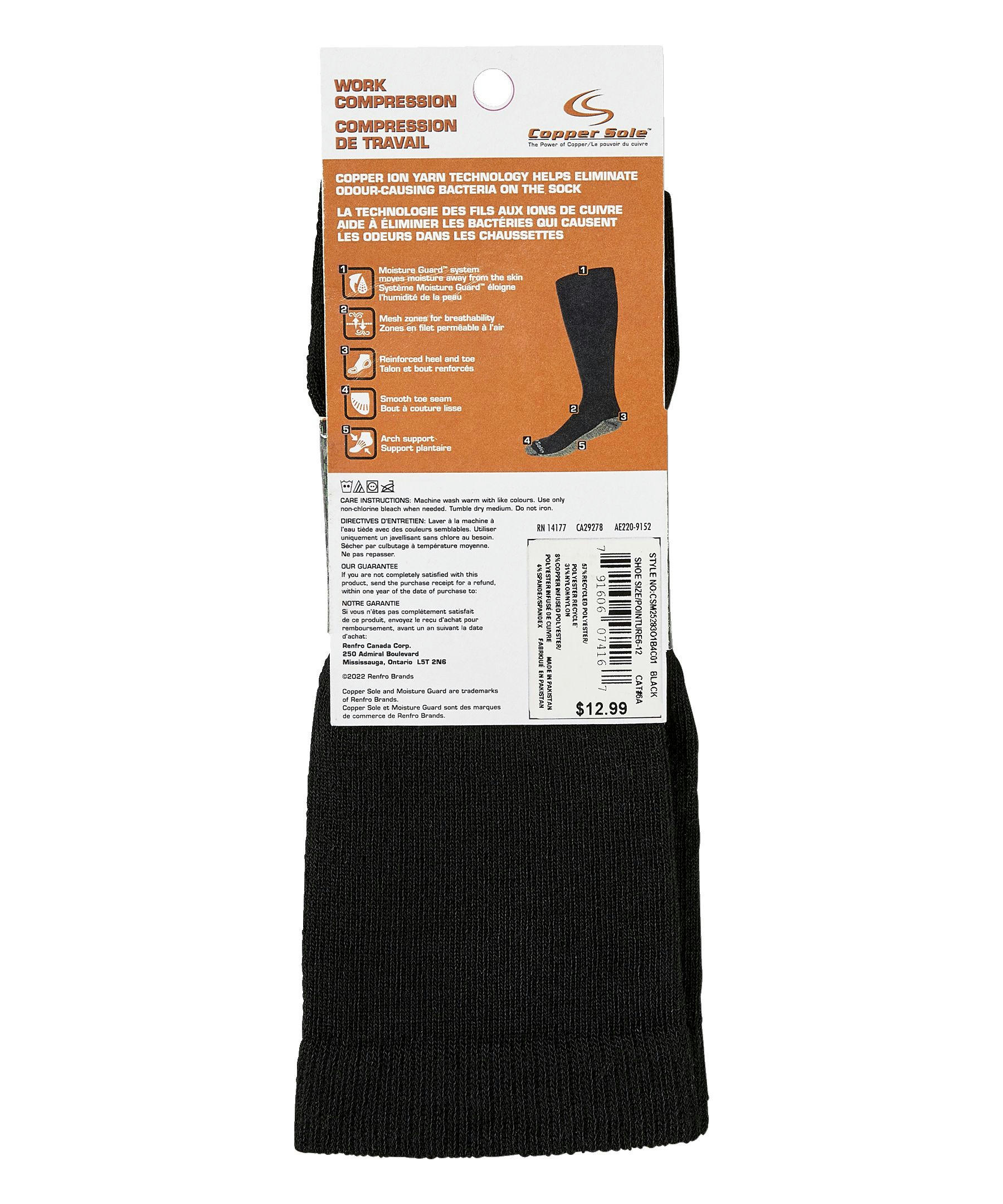 Copper Sole Men's Over The Calf Compression Socks
