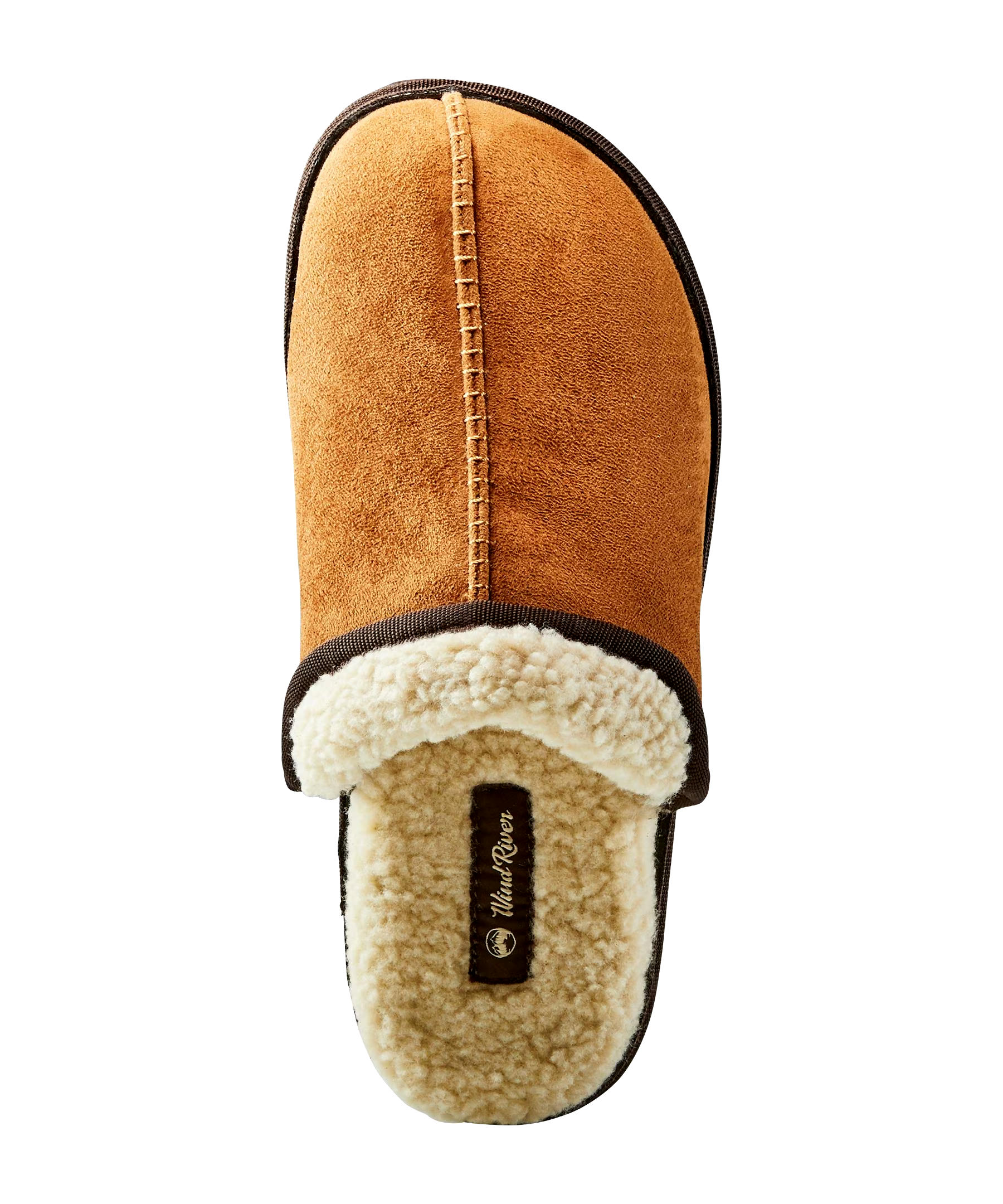 WindRiver Men's Faux Suede Mule With Sherpa Lining Slippers - Tan/Brown