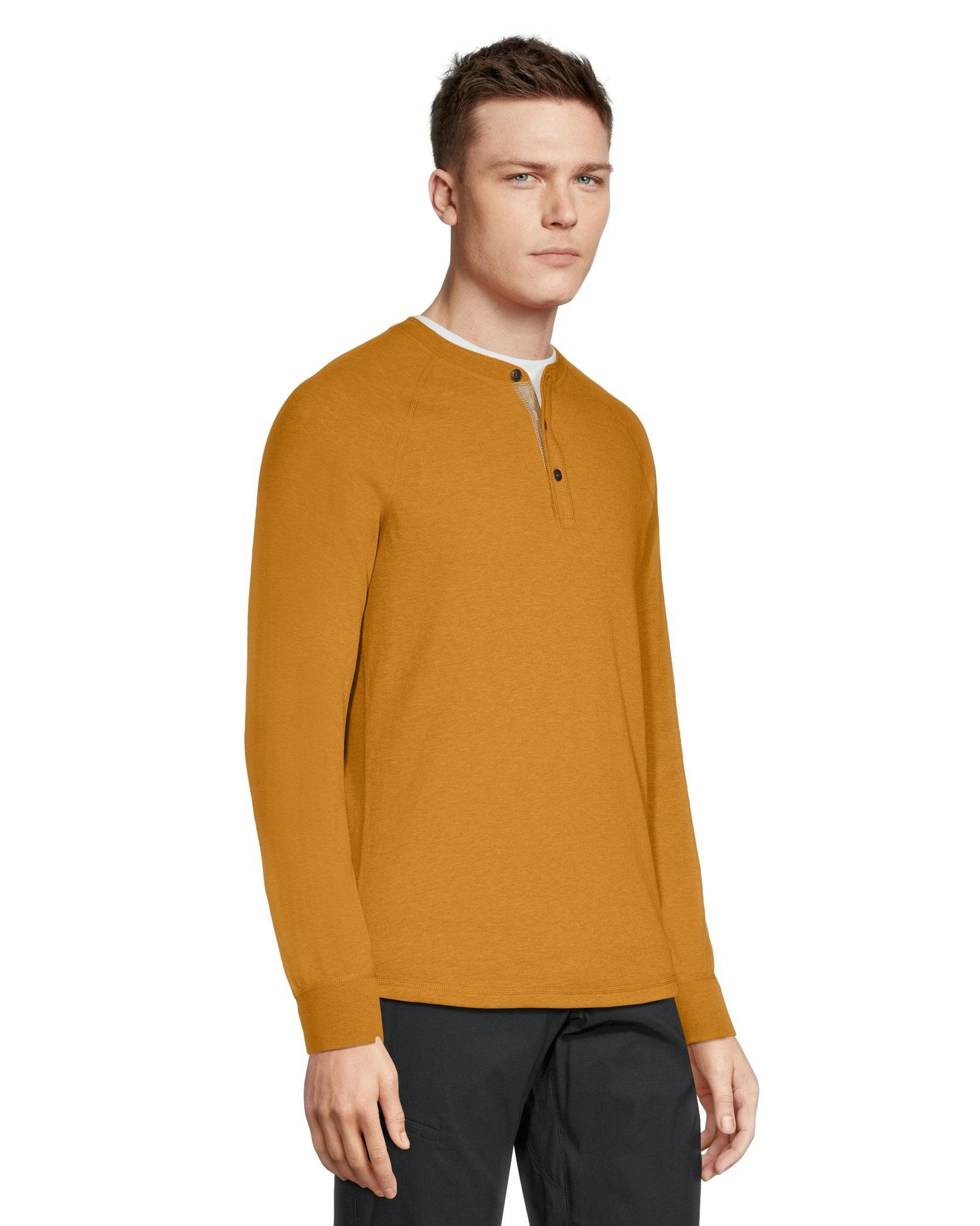 WindRiver Men's Long Sleeve Double Layer Henley