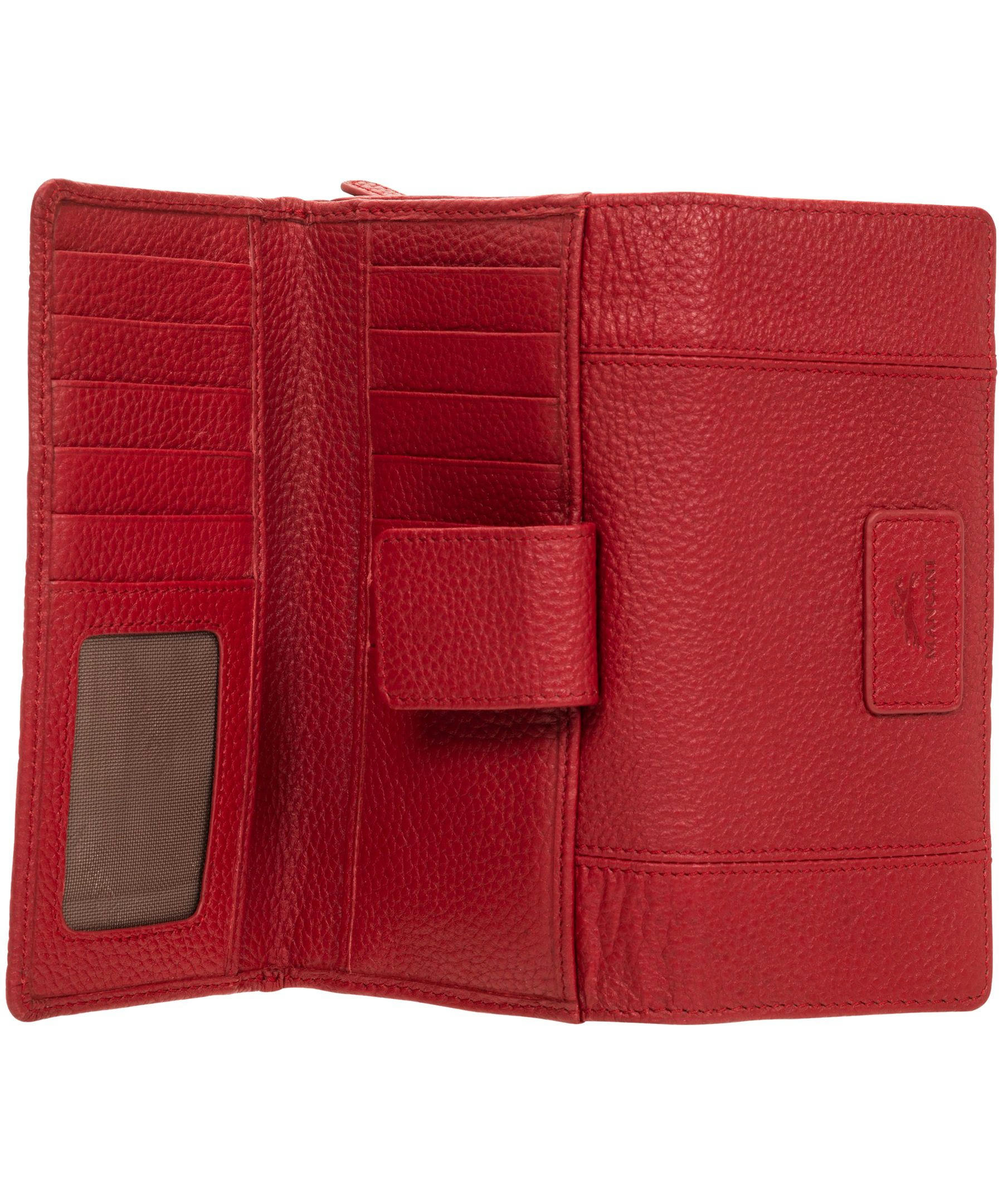 Mancini Leather Goods Women's Pebelled RFID Secure Medium Clutch Wallet