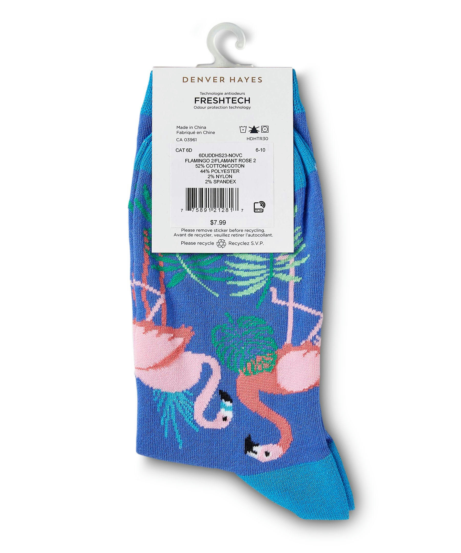 Denver Hayes Women's Crew Patterned Cotton Socks