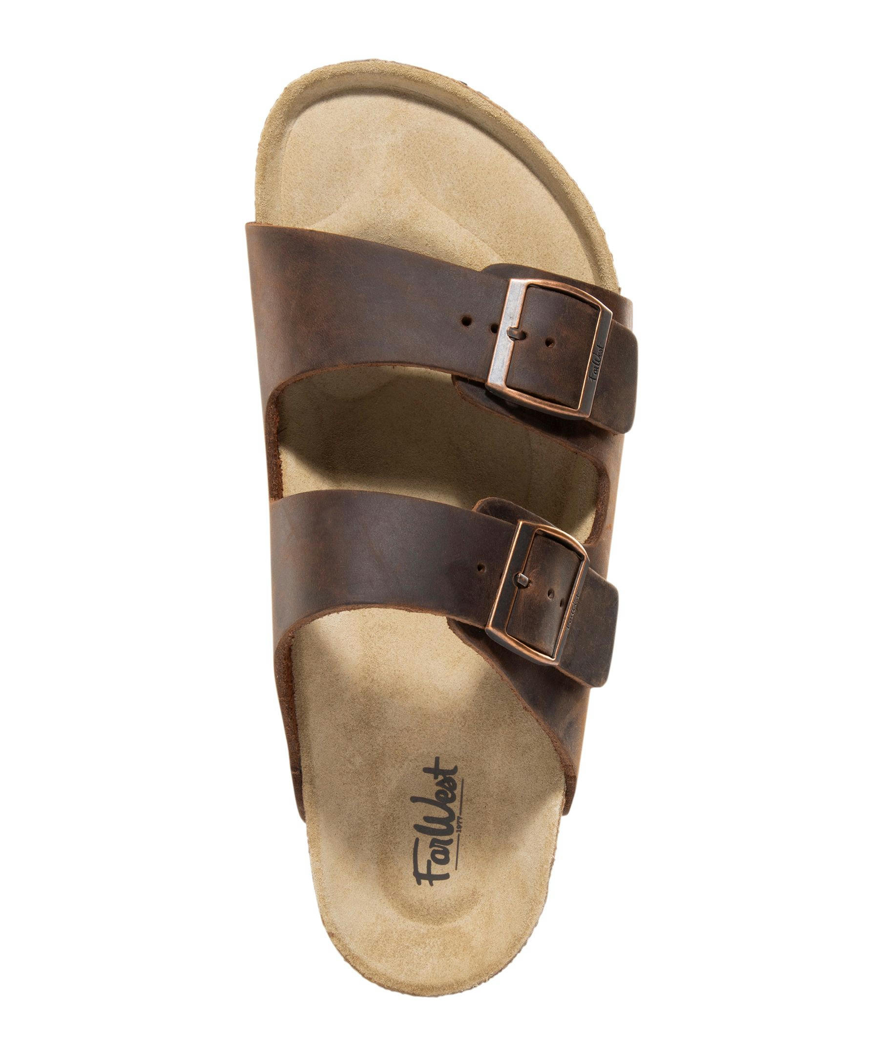 FarWest Men's Tofino Leather 2-Strap Sandals