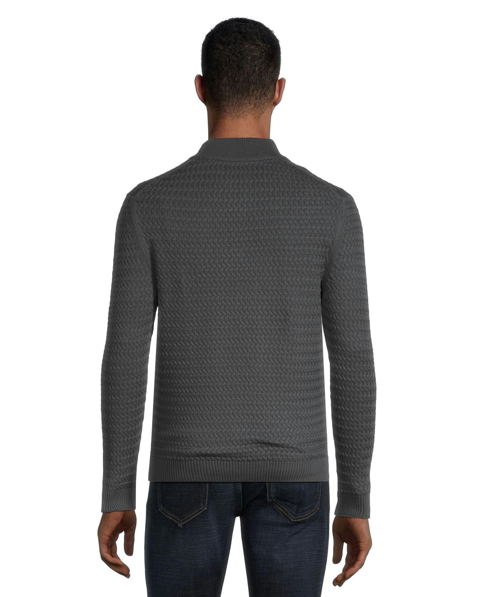 Denver Hayes Men's Rope Stitch Quarter Zip Mockneck Sweater