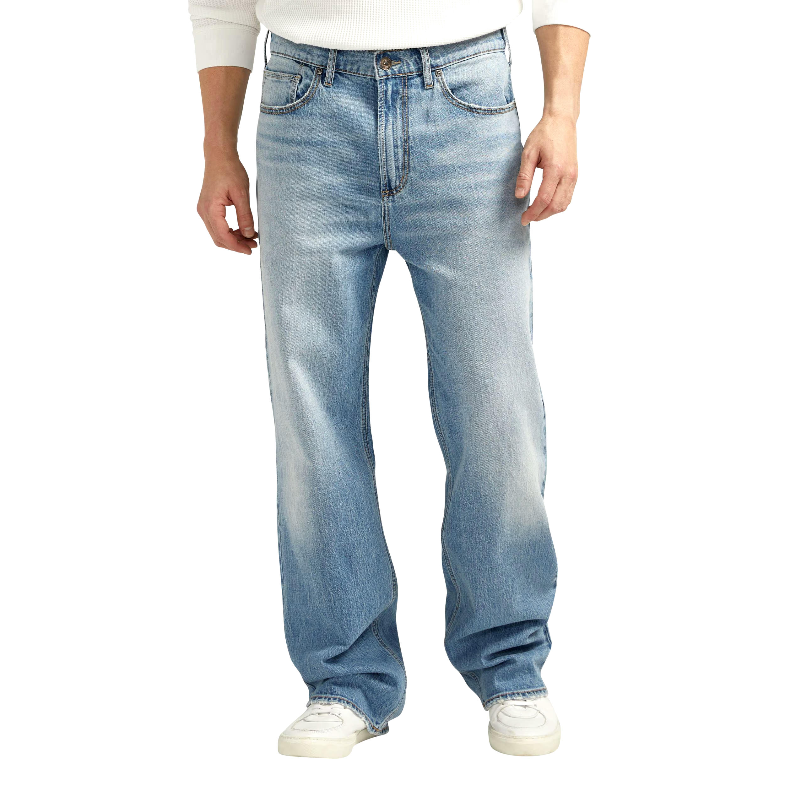 Silver Men's Big Guy Loose Fit Straight Leg Jeans
