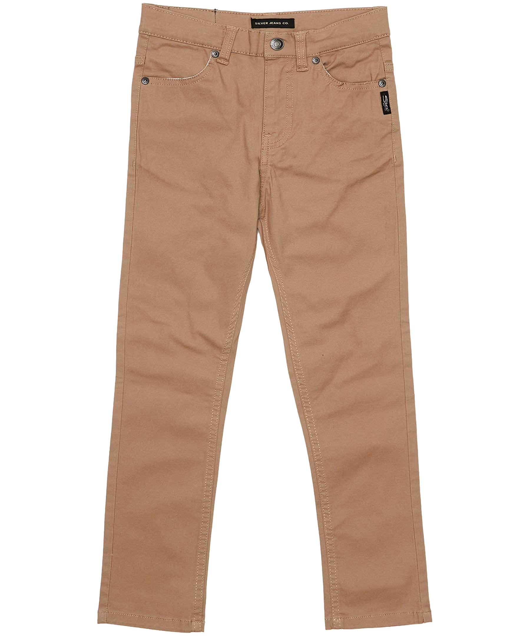 Silver Youth Boys' Straight Skinny Fit Twill Chino Pants - Khaki