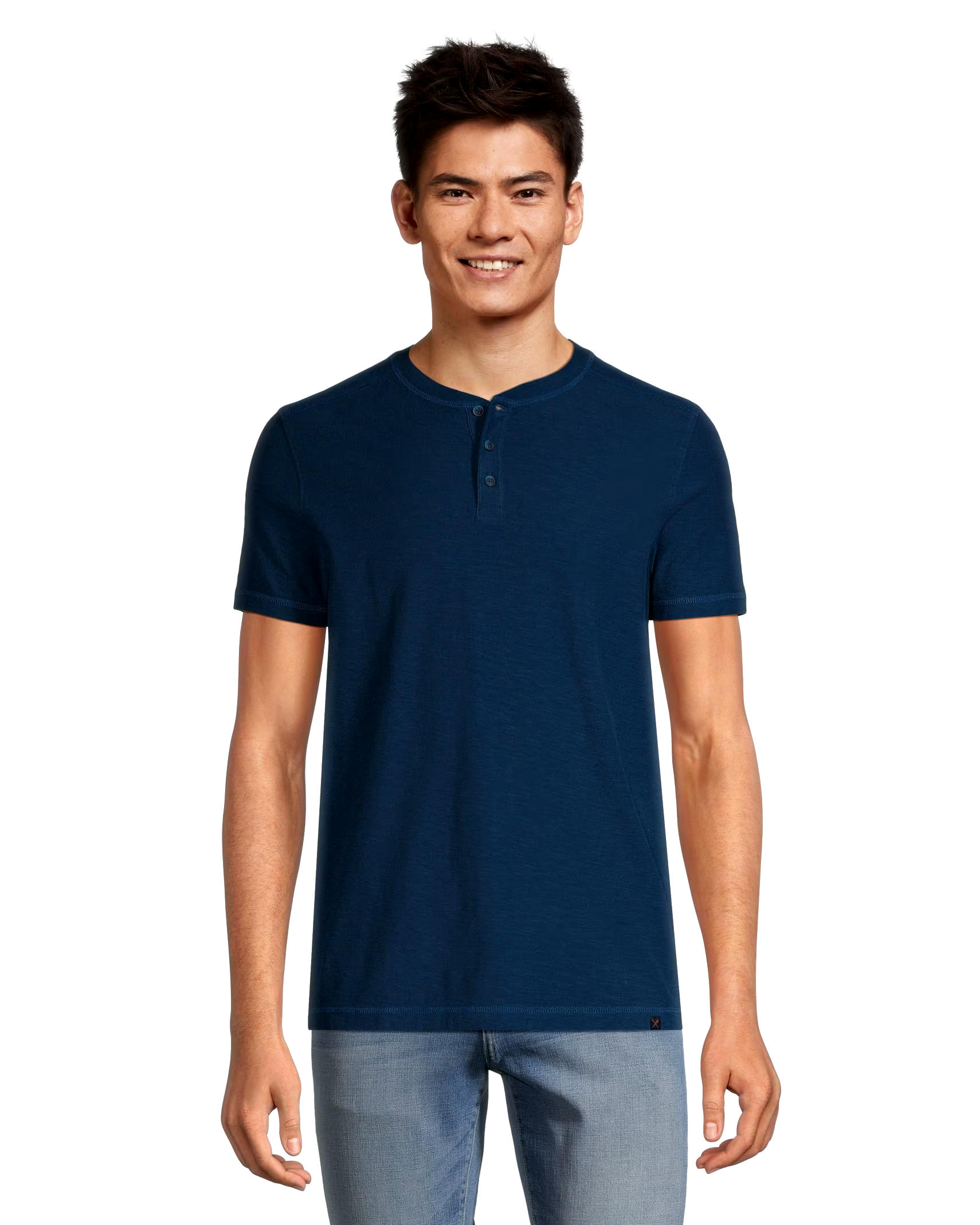 Denver Hayes Men's Garment Wash Slub Henley Shirt