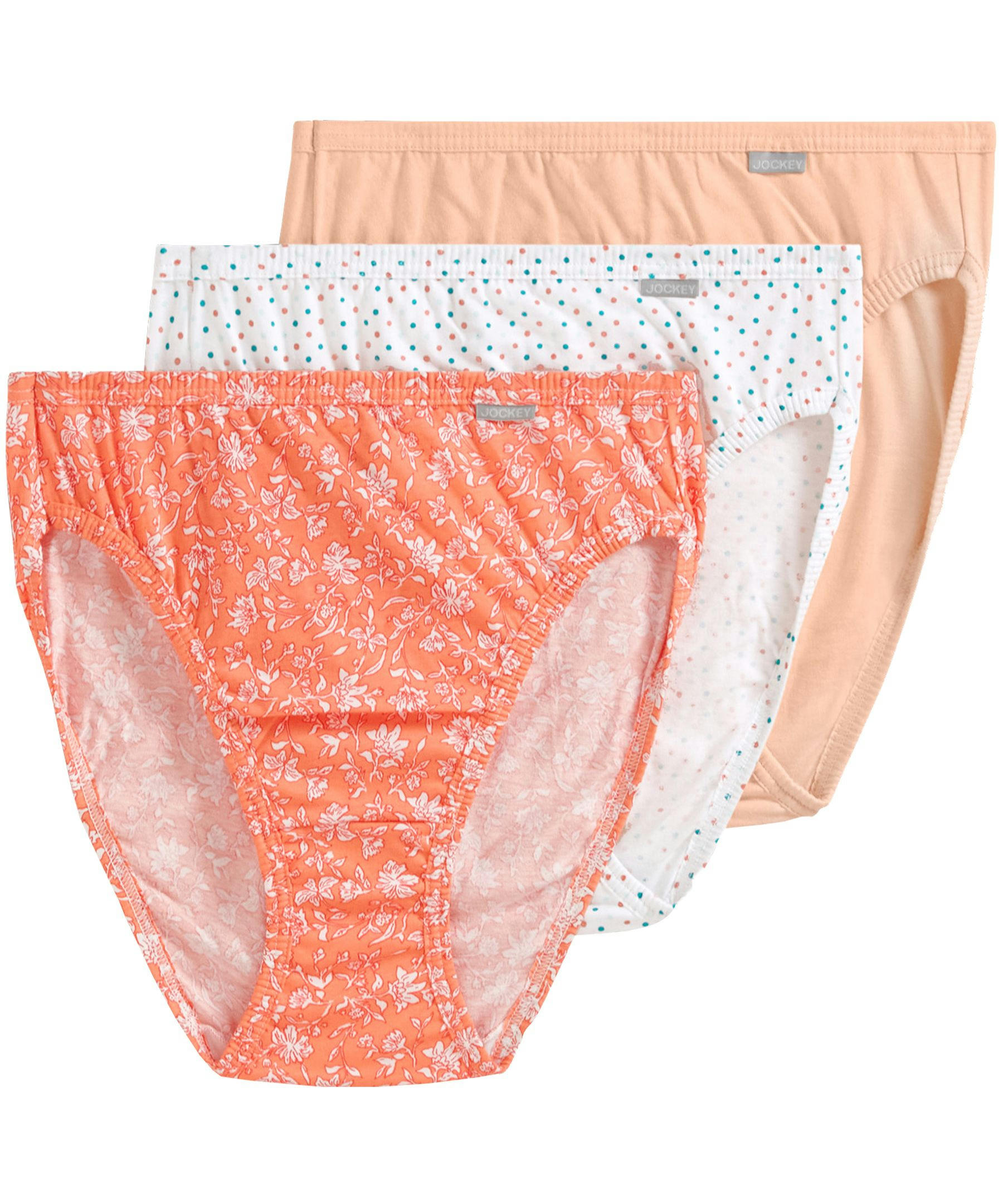 Jockey Women's 3 Pack Elance Basic Underwear French Cut Briefs